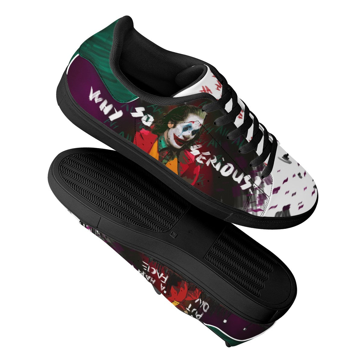 Joker Black Low Top Leather Shoes