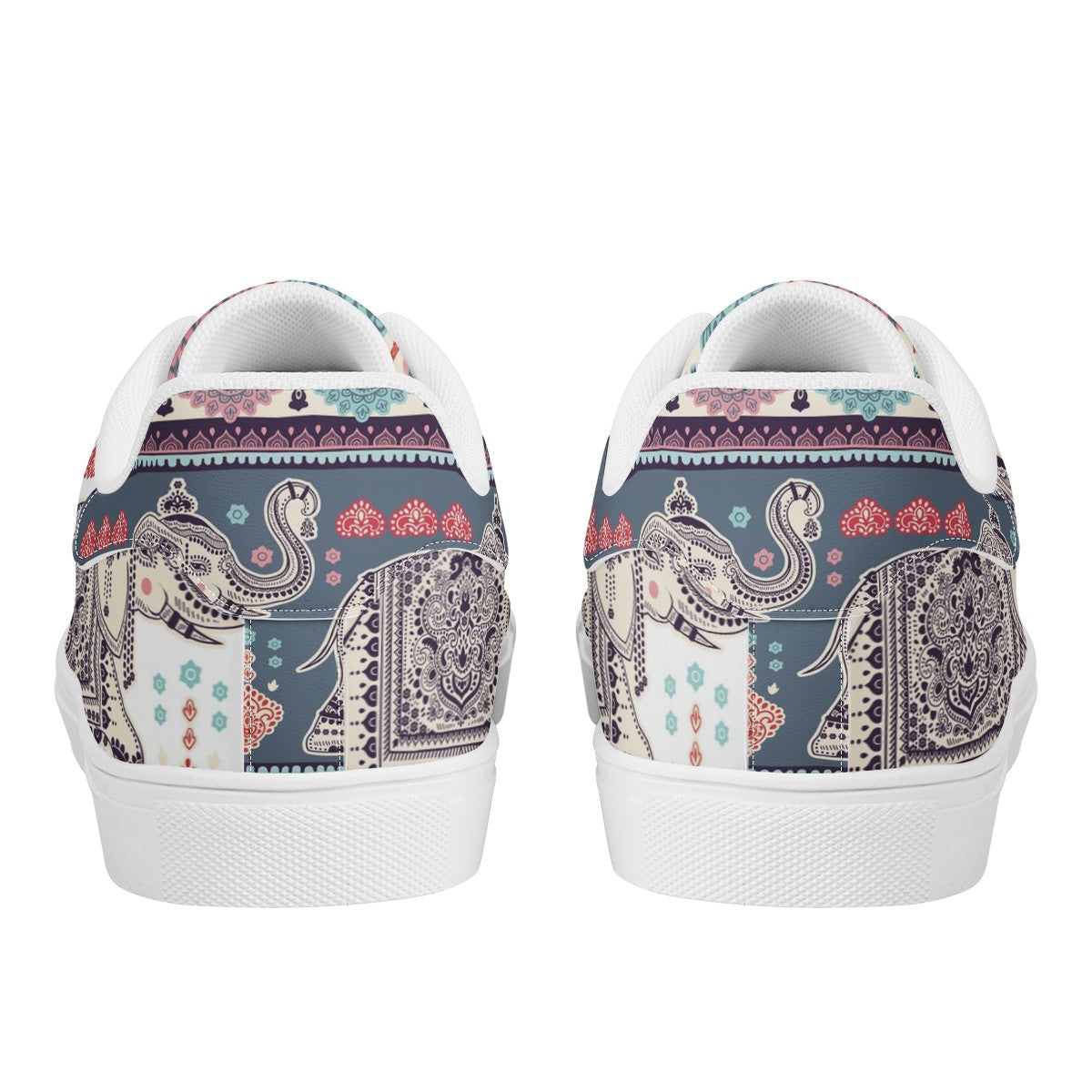 Elephant White Low Top Leather Shoes