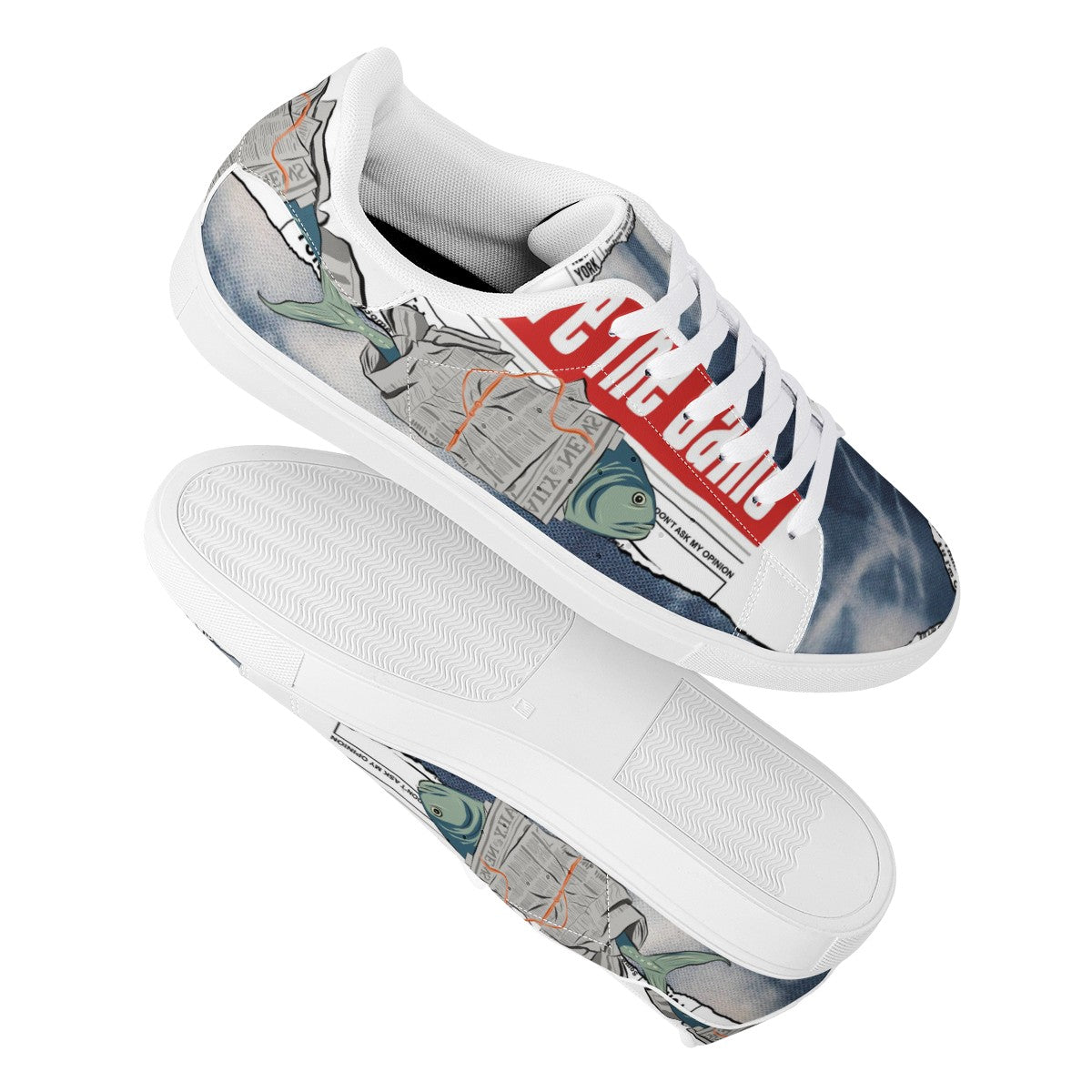 Fish Low Top Leather Shoes