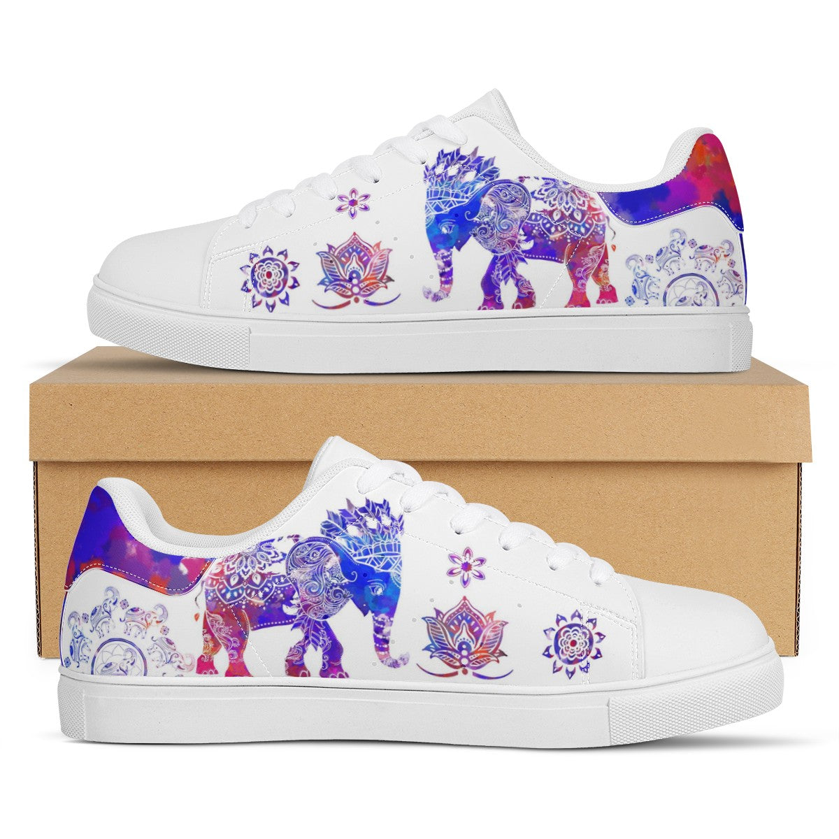 The Elephant Totem  Low Top Leather Shoes
