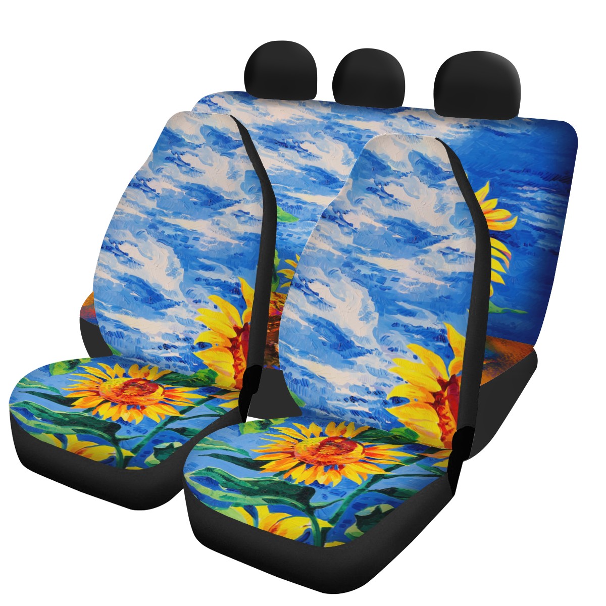 Sunflower Custom 4Pcs Car Seat Covers