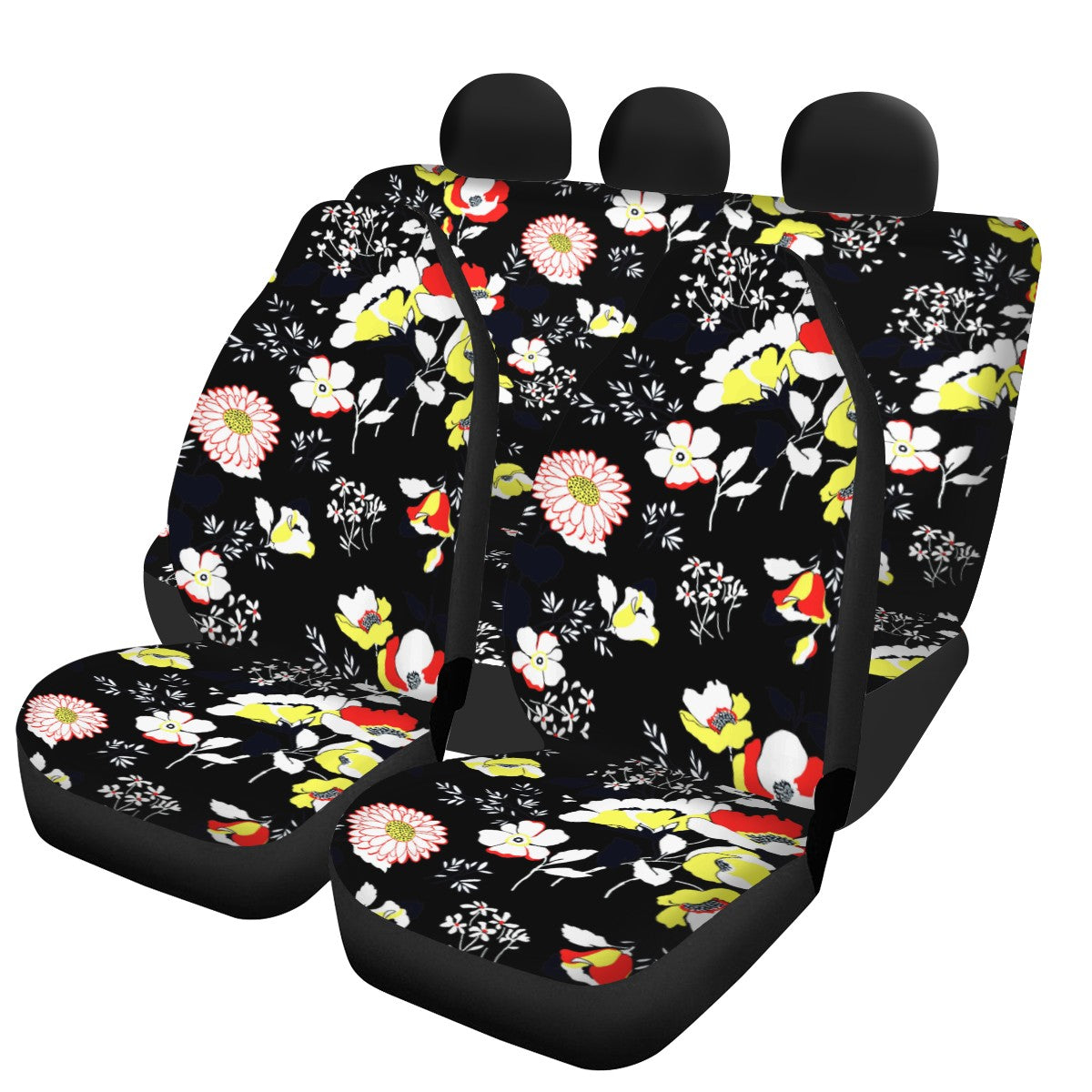 Flowers Custom 4Pcs Car Seat Covers