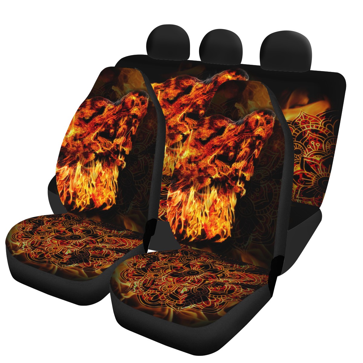 Wolf Custom 4Pcs Car Seat Covers