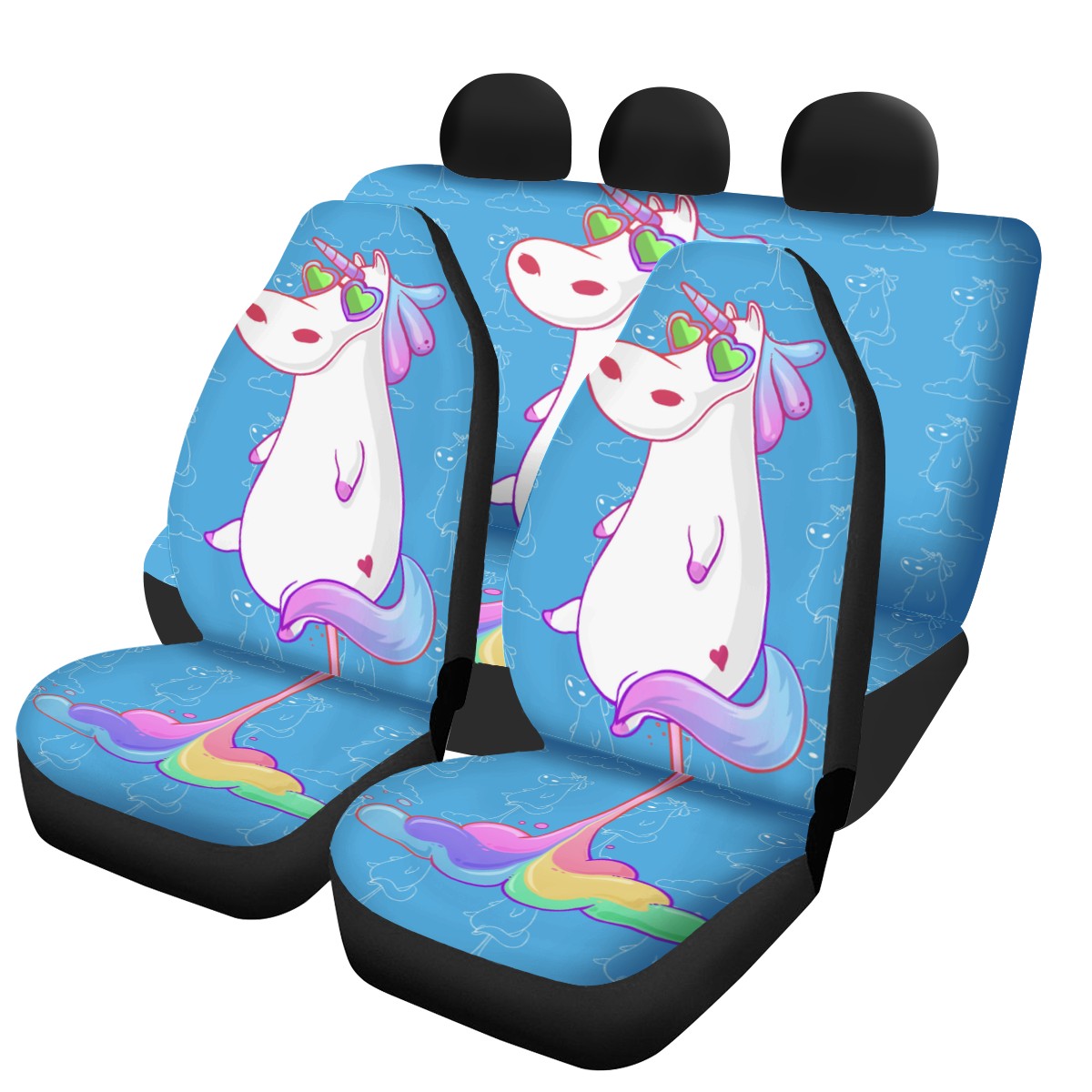 Unicorn Custom 4Pcs Car Seat Covers