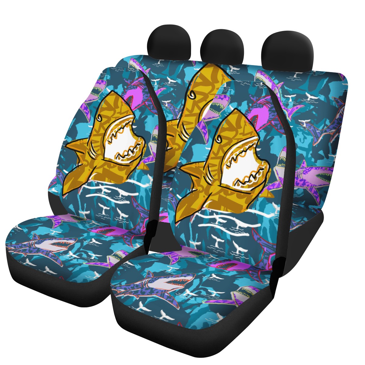 Shark Custom 4Pcs Car Seat Covers
