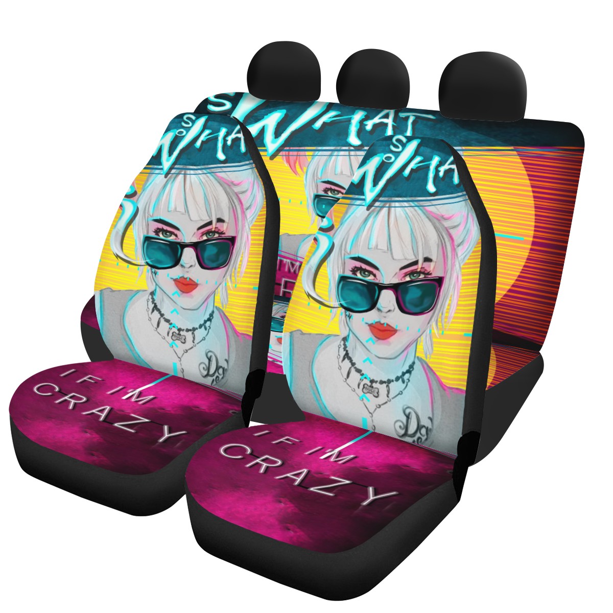 Harley Quinn Custom 4Pcs Car Seat Covers