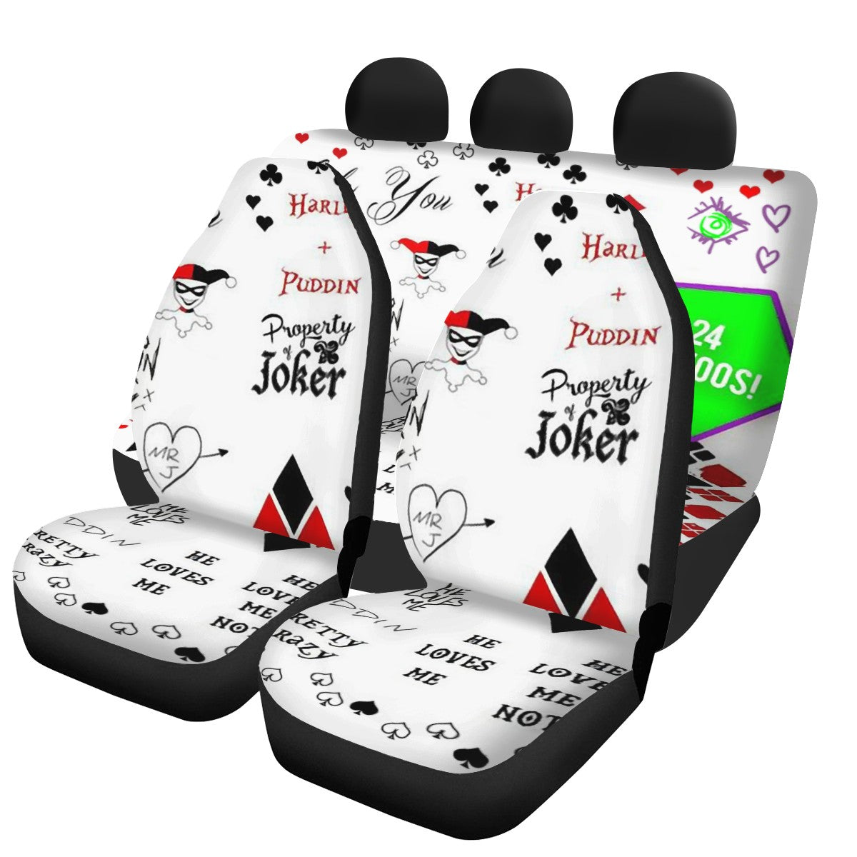 Harley Quinn Custom 4Pcs Car Seat Covers