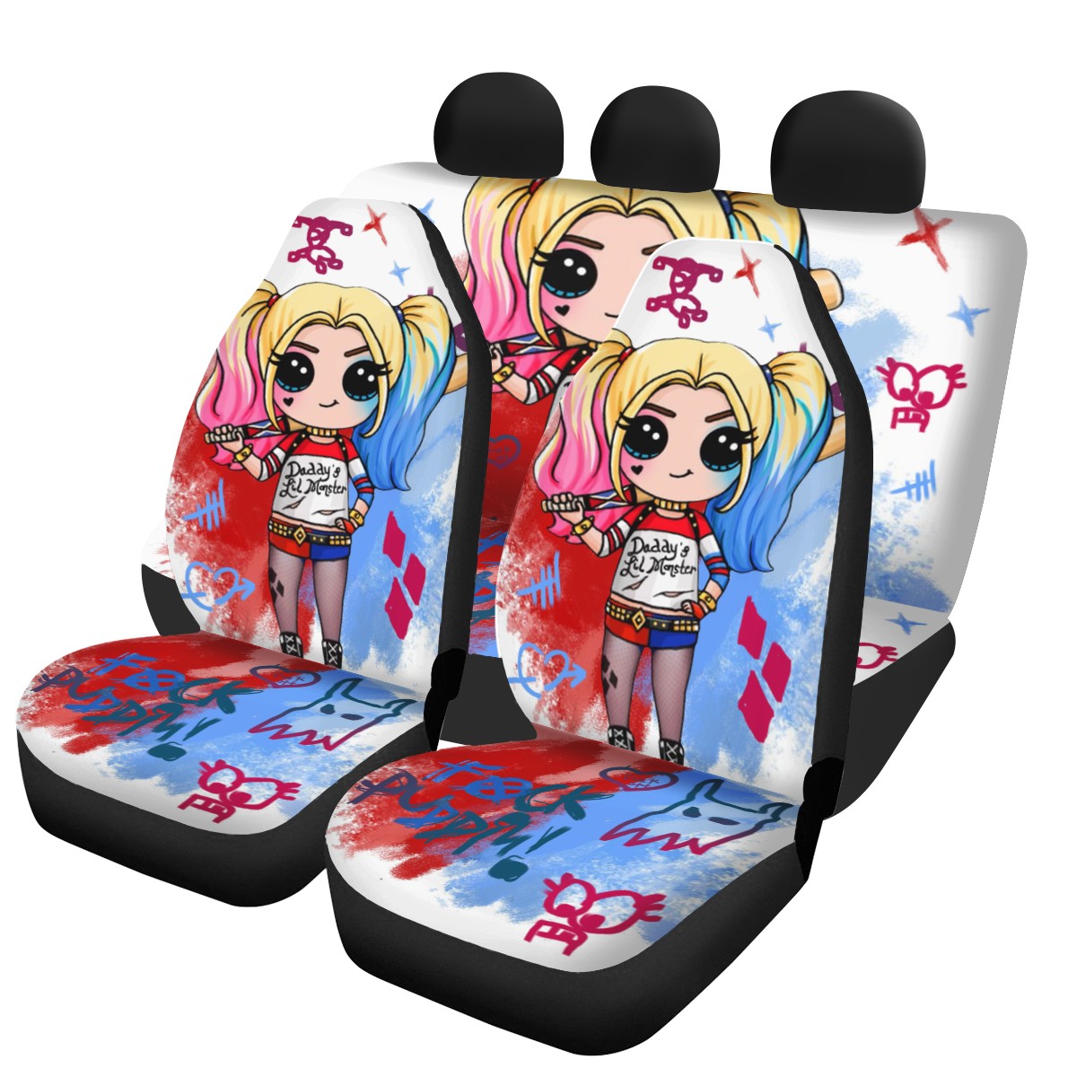 Harley Quinn Custom 4Pcs Car Seat Covers