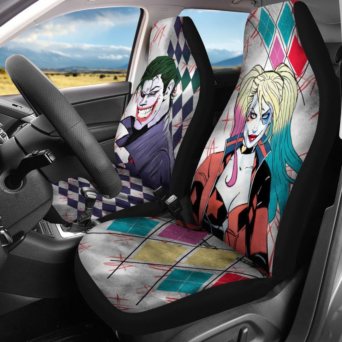 Harley Qulnn Custom 4Pcs Car Seat Covers