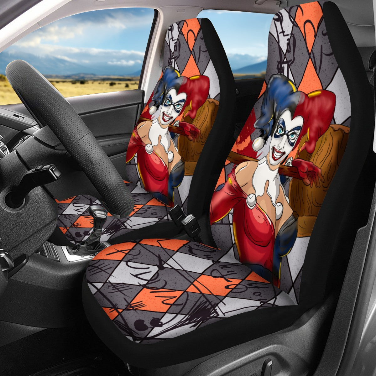 Harley Qulnn Custom 4Pcs Car Seat Covers