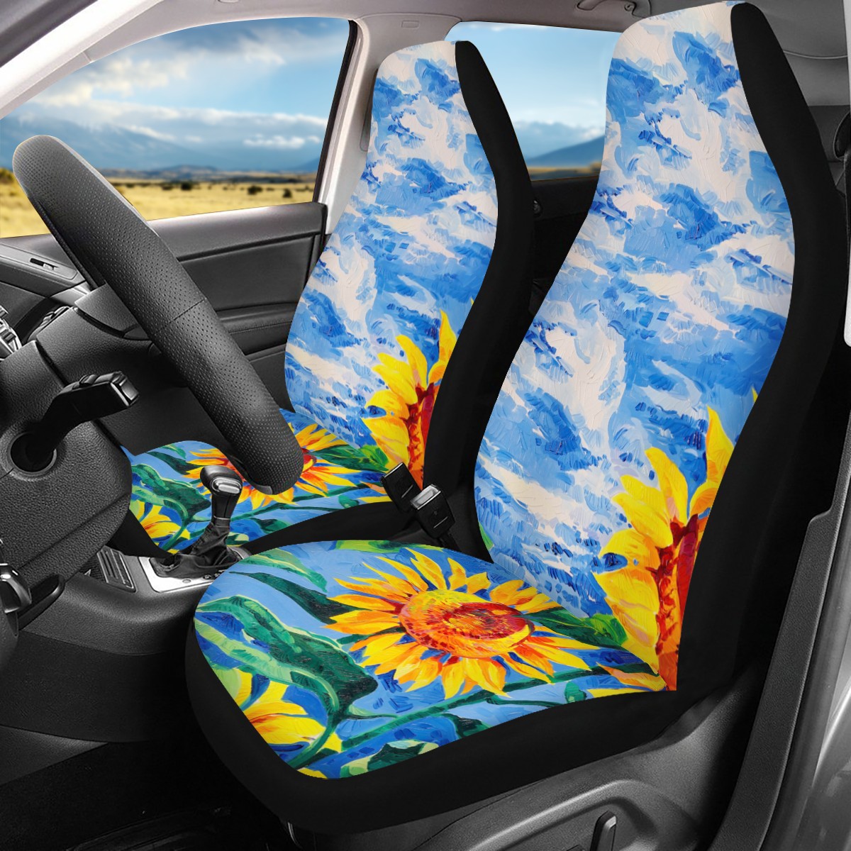 Sunflower Custom 4Pcs Car Seat Covers
