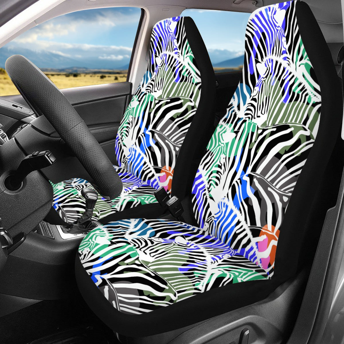 Zebra Custom 4Pcs Car Seat Covers