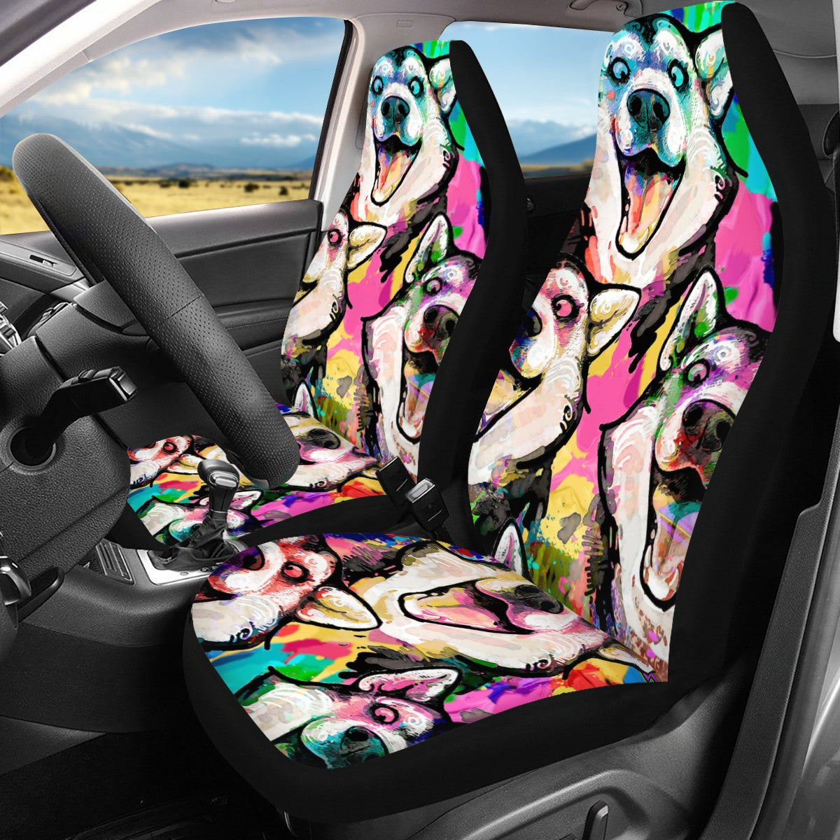 Huskie Custom 4Pcs Car Seat Covers