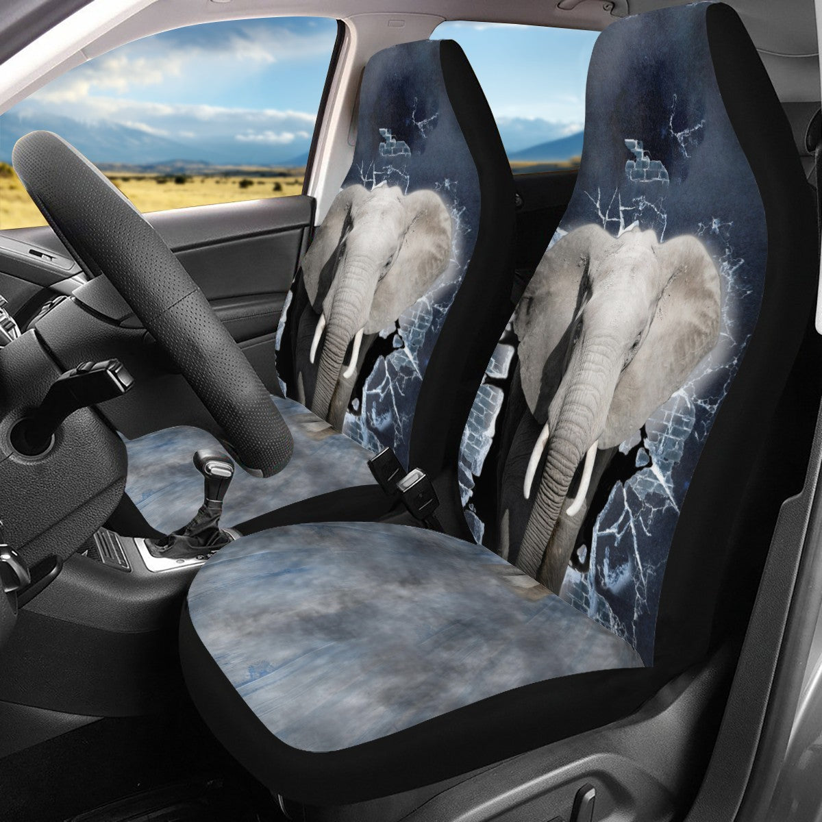 Elephant Custom 4Pcs Car Seat Covers