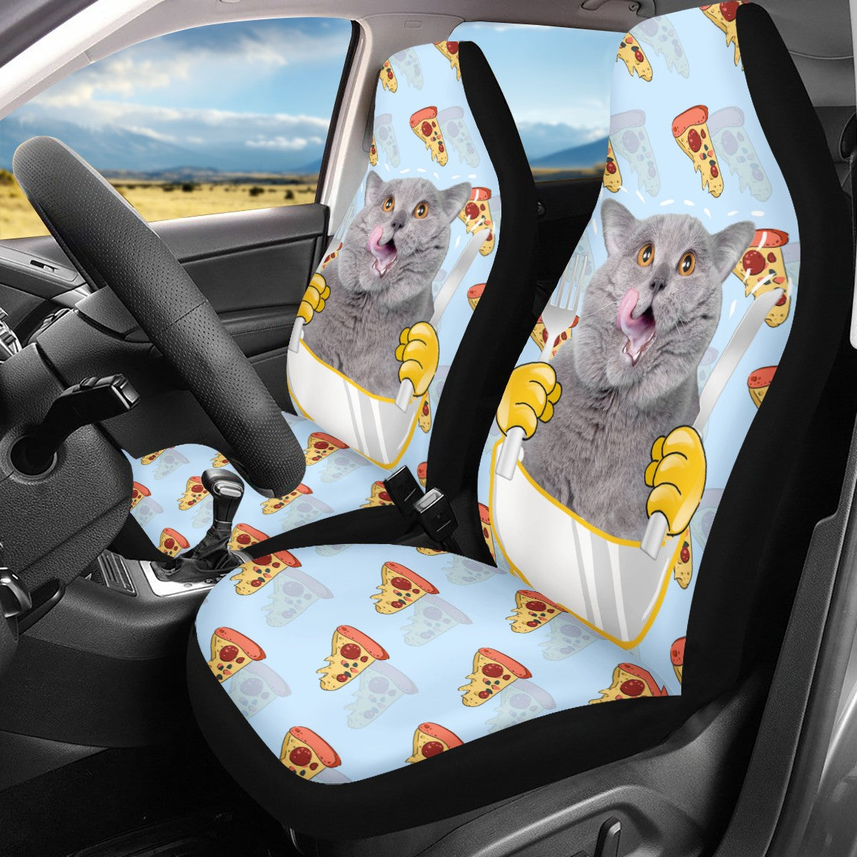 Cat Custom 4Pcs Car Seat Covers