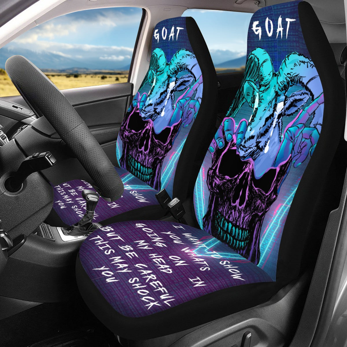 Goat Custom 4Pcs Car Seat Covers