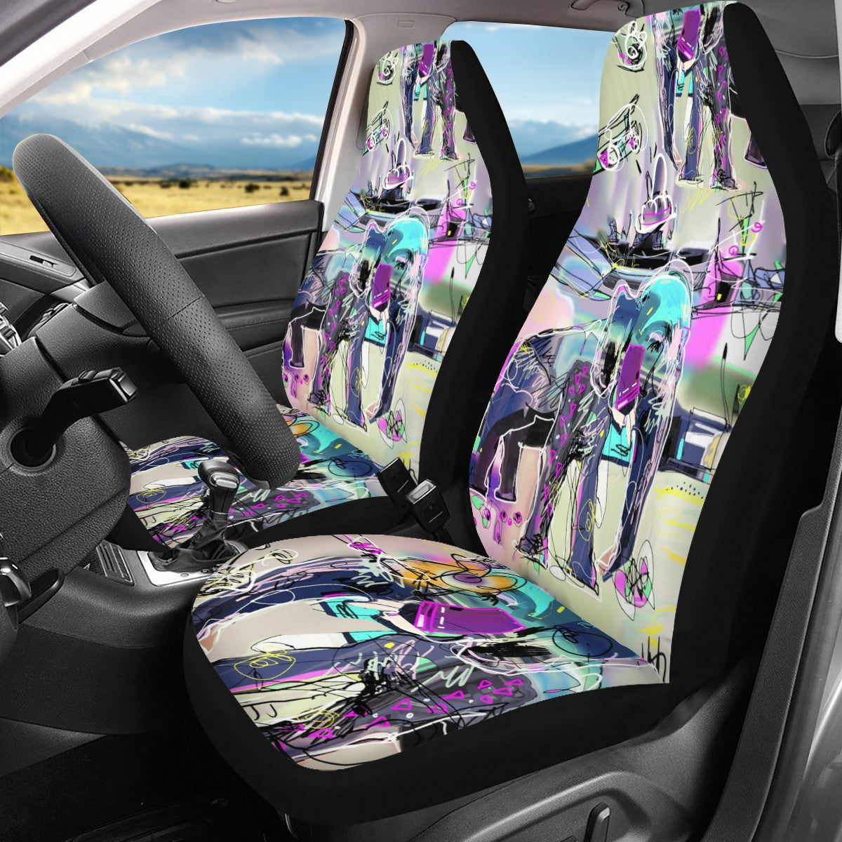 Elephant Custom 4Pcs Car Seat Covers