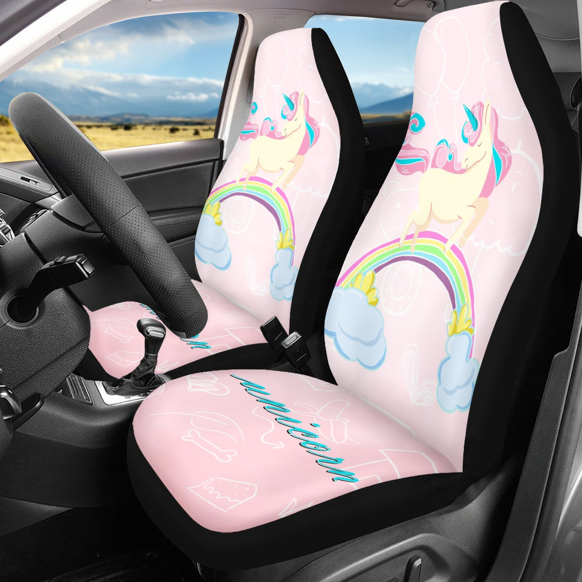 Unicorn Custom 4Pcs Car Seat Covers