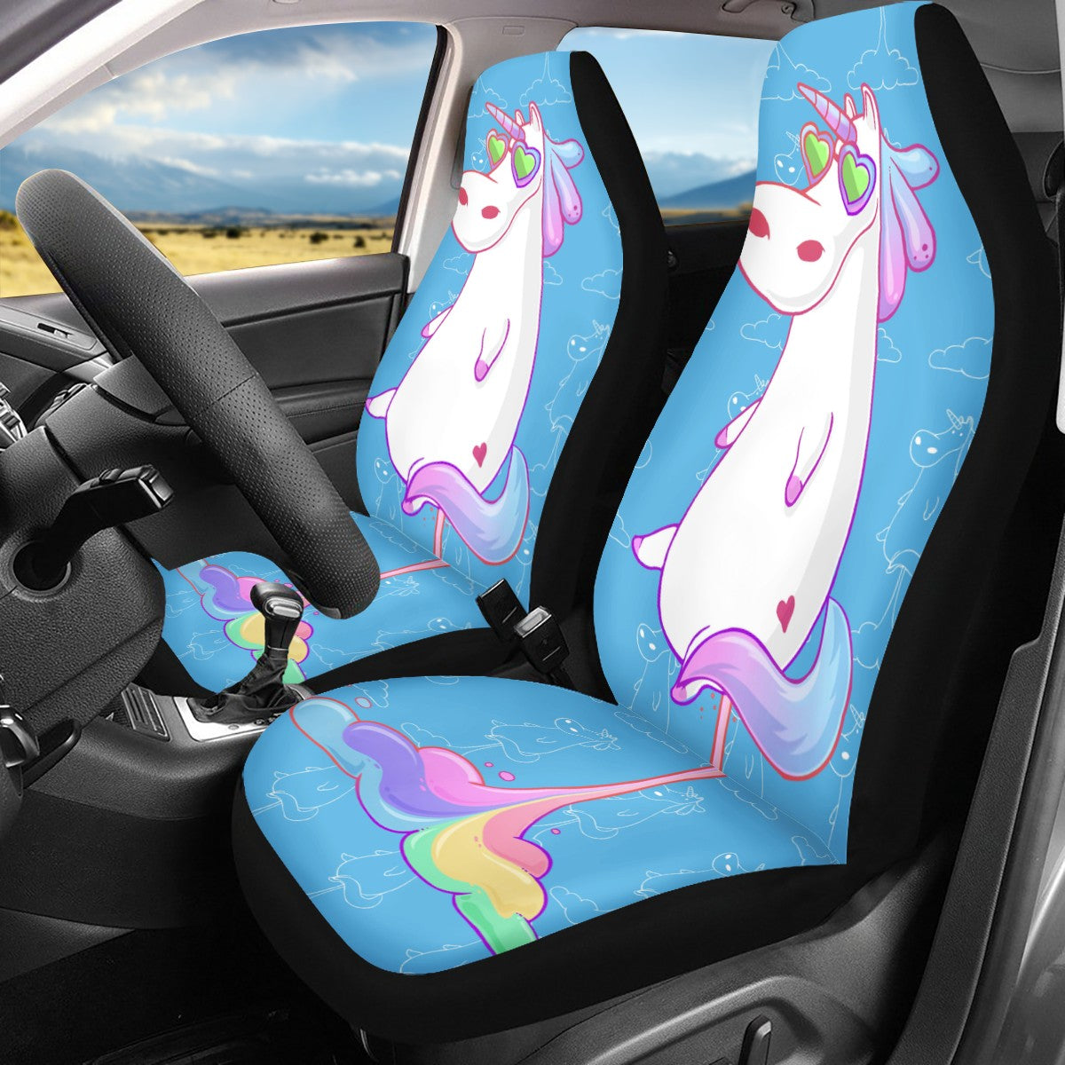 Unicorn Custom 4Pcs Car Seat Covers