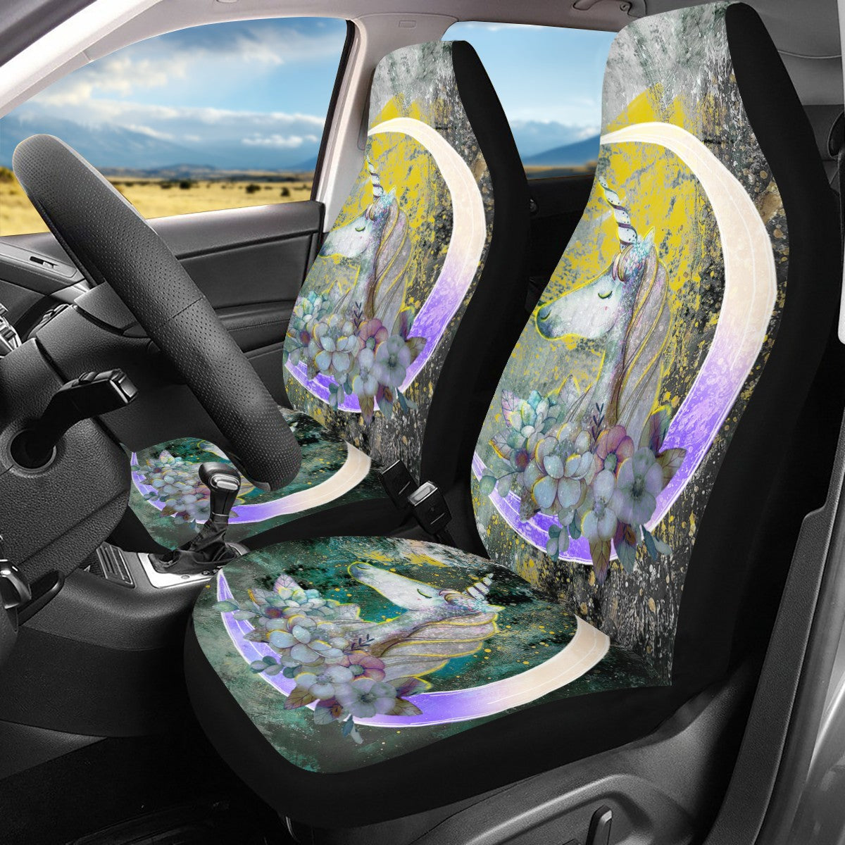 Unicorn Custom 4Pcs Car Seat Covers