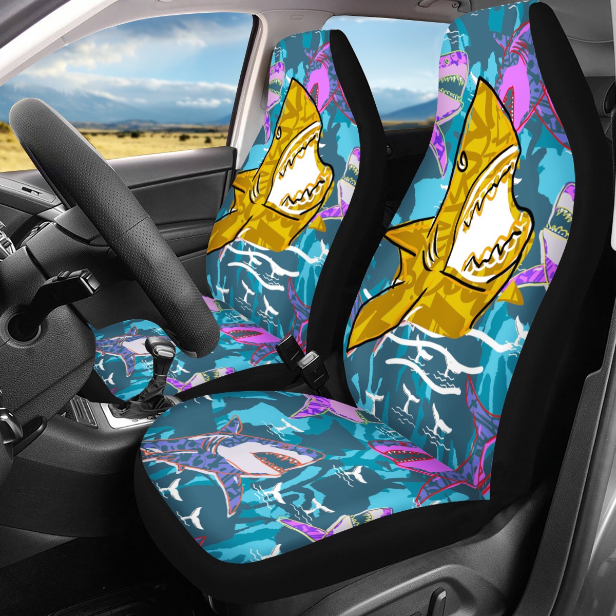 Shark Custom 5Pcs Car Seat Covers