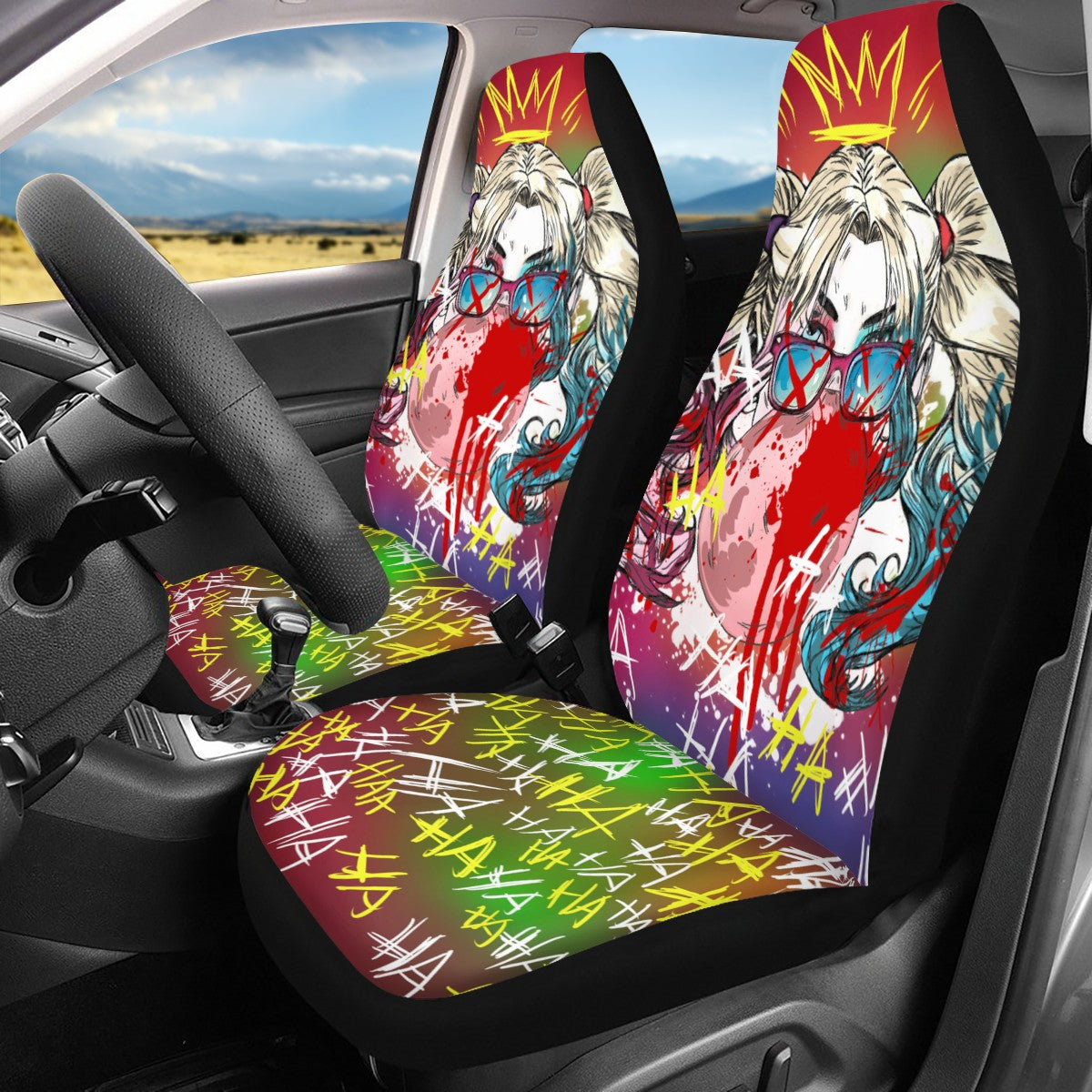 Harley Quinn Custom 4Pcs Car Seat Covers
