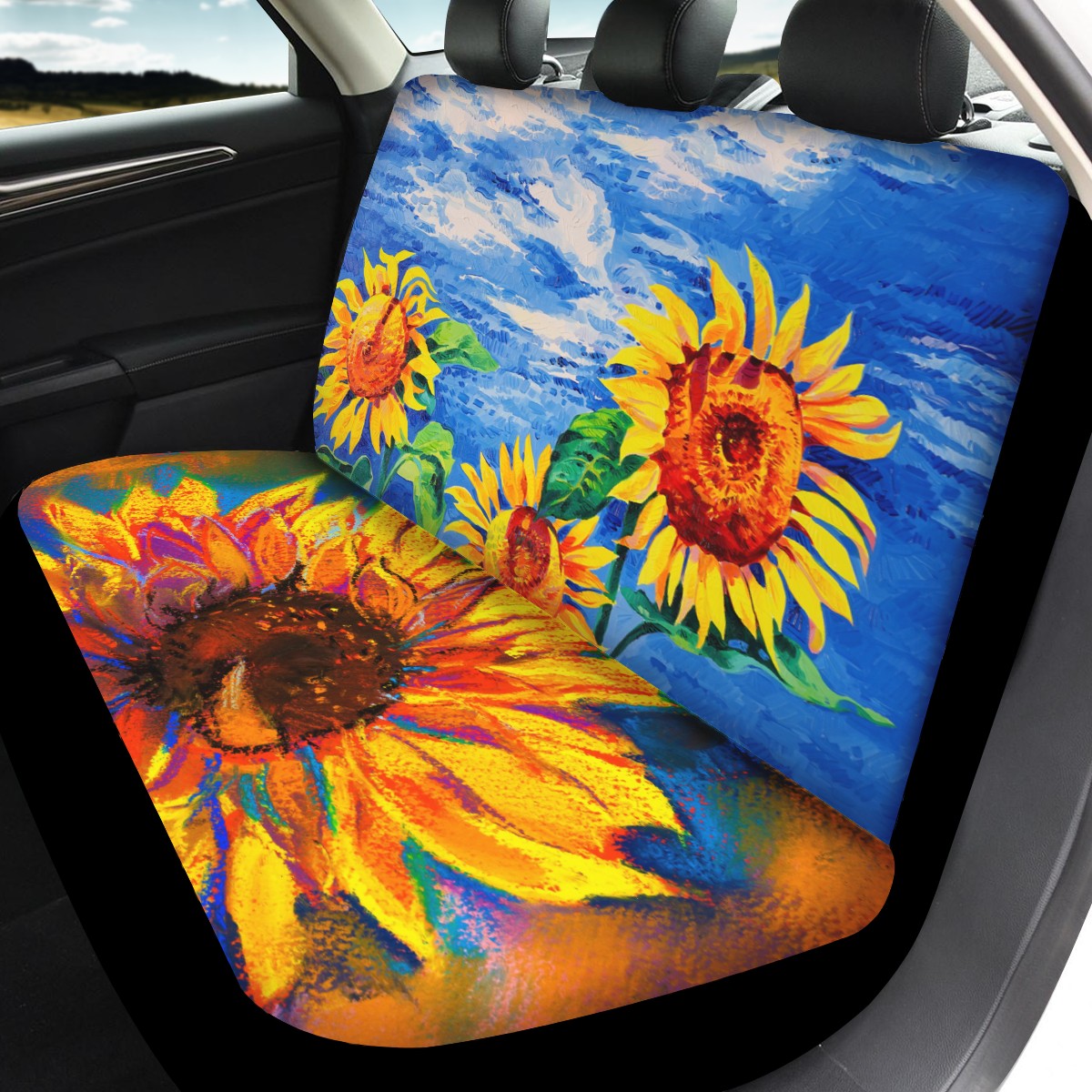 Sunflower Custom 4Pcs Car Seat Covers
