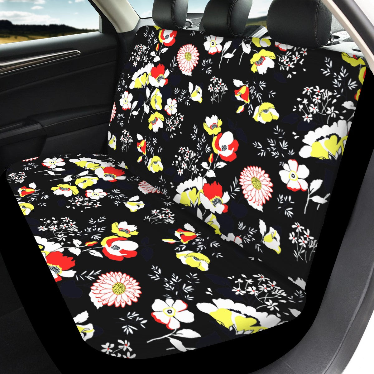 Flowers Custom 4Pcs Car Seat Covers