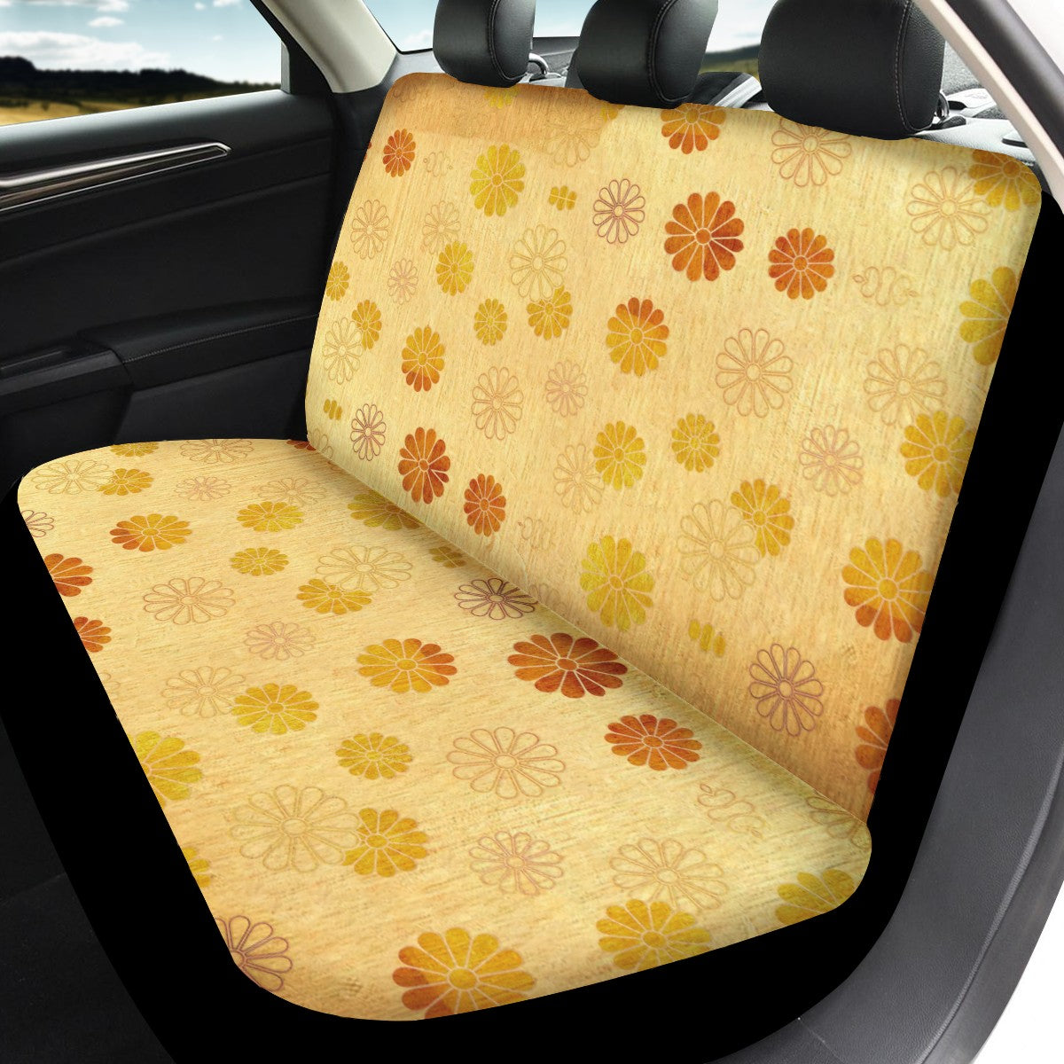 Yellow Daisies Custom 4Pcs Car Seat Covers