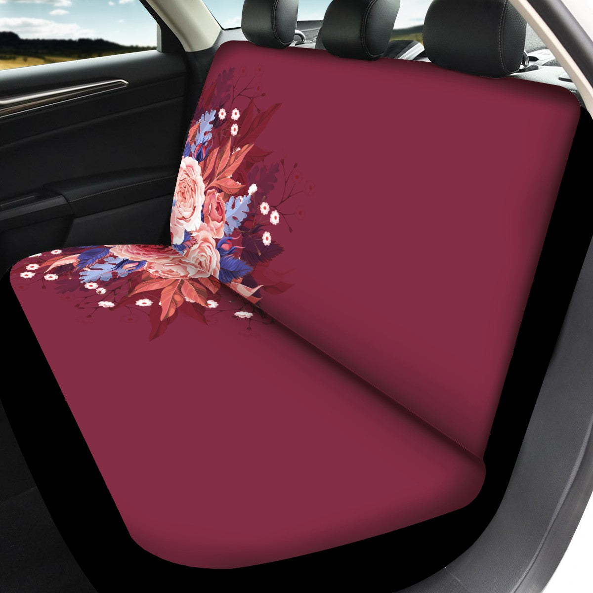 Flowers Custom 4Pcs Car Seat Covers