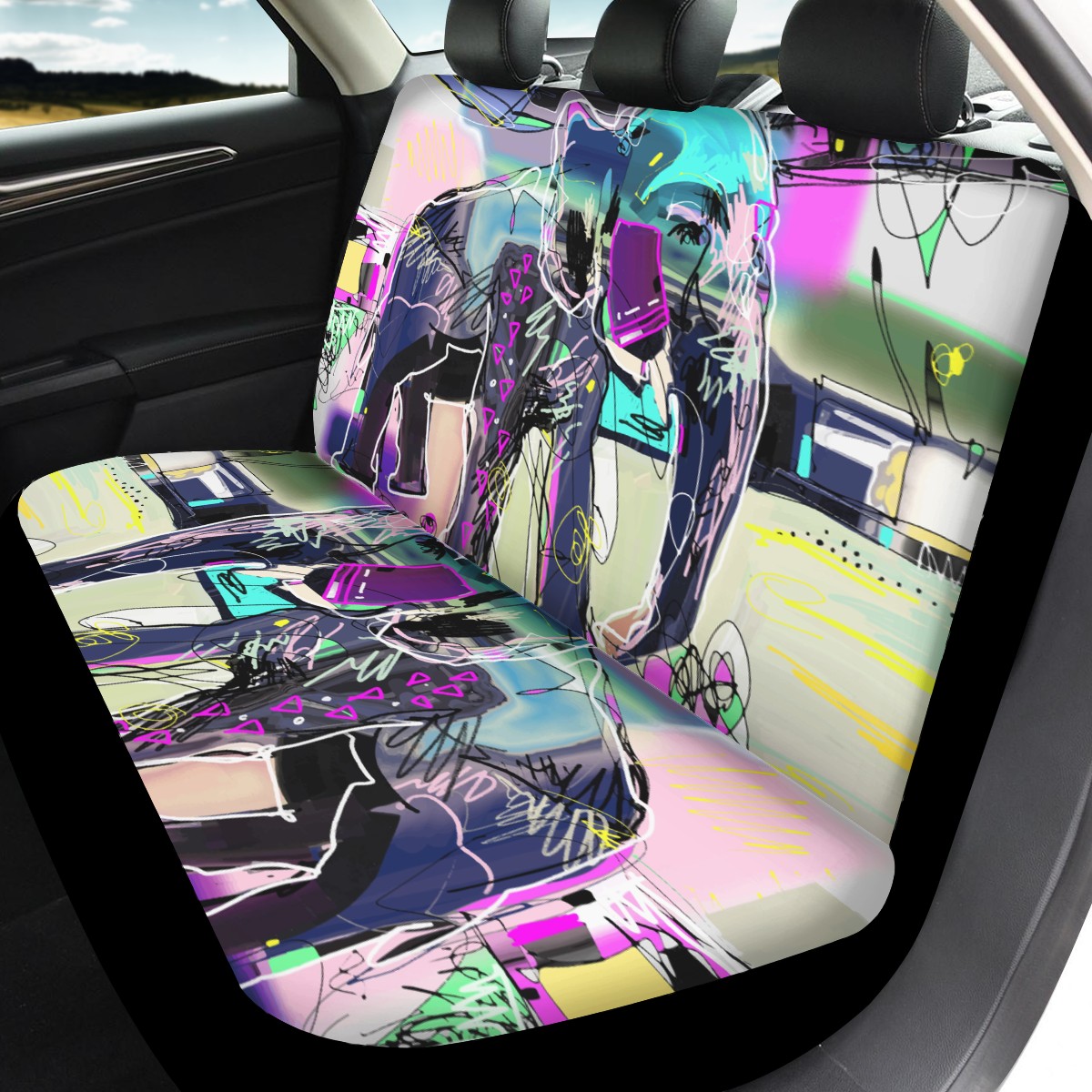 Elephant Custom 4Pcs Car Seat Covers