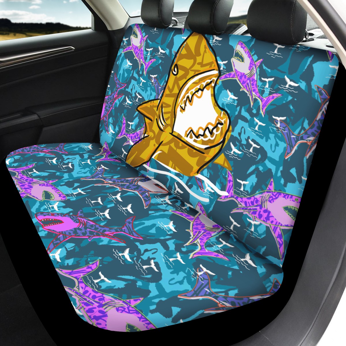Shark Custom 6Pcs Car Seat Covers