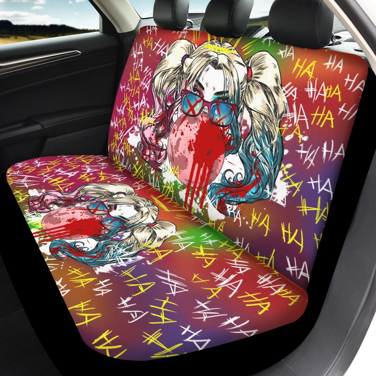 Harley Quinn Custom 4Pcs Car Seat Covers