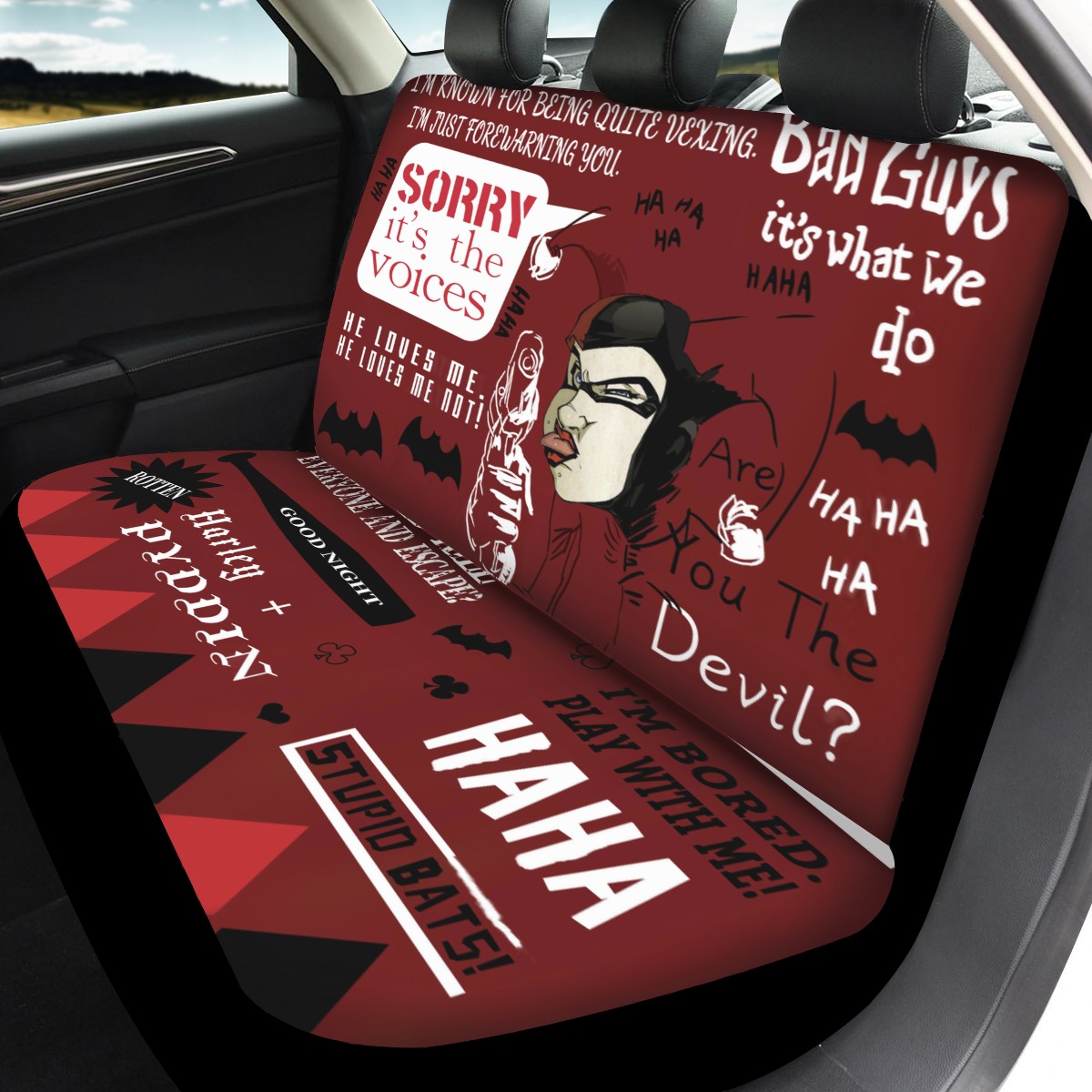 Harley Quinn Custom 4Pcs Car Seat Covers