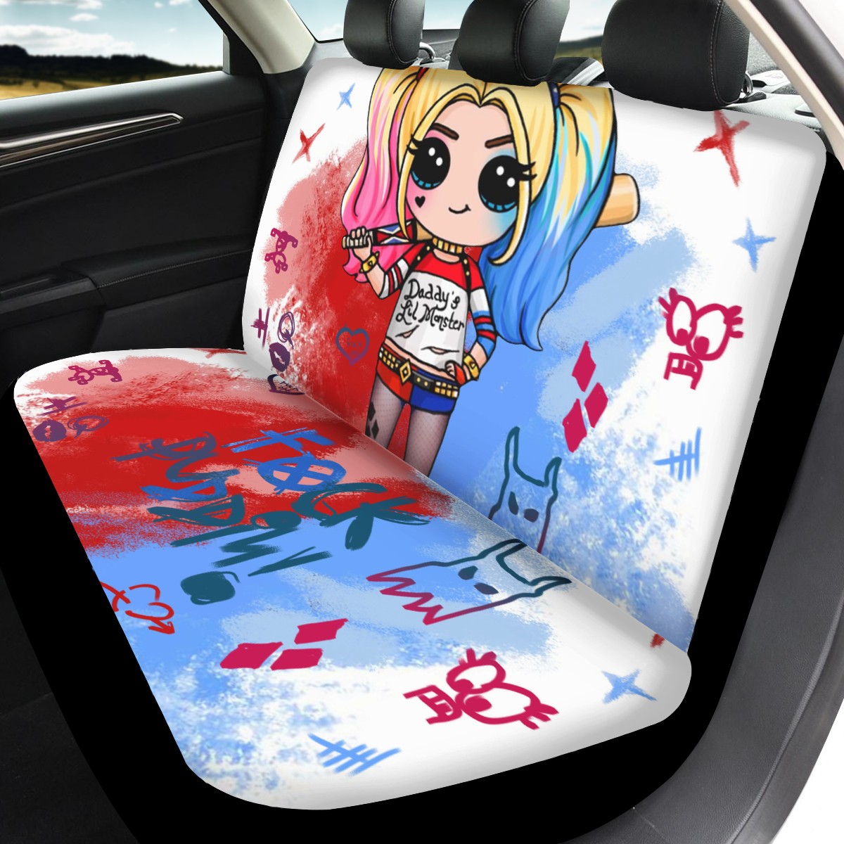 Harley Quinn Custom 4Pcs Car Seat Covers
