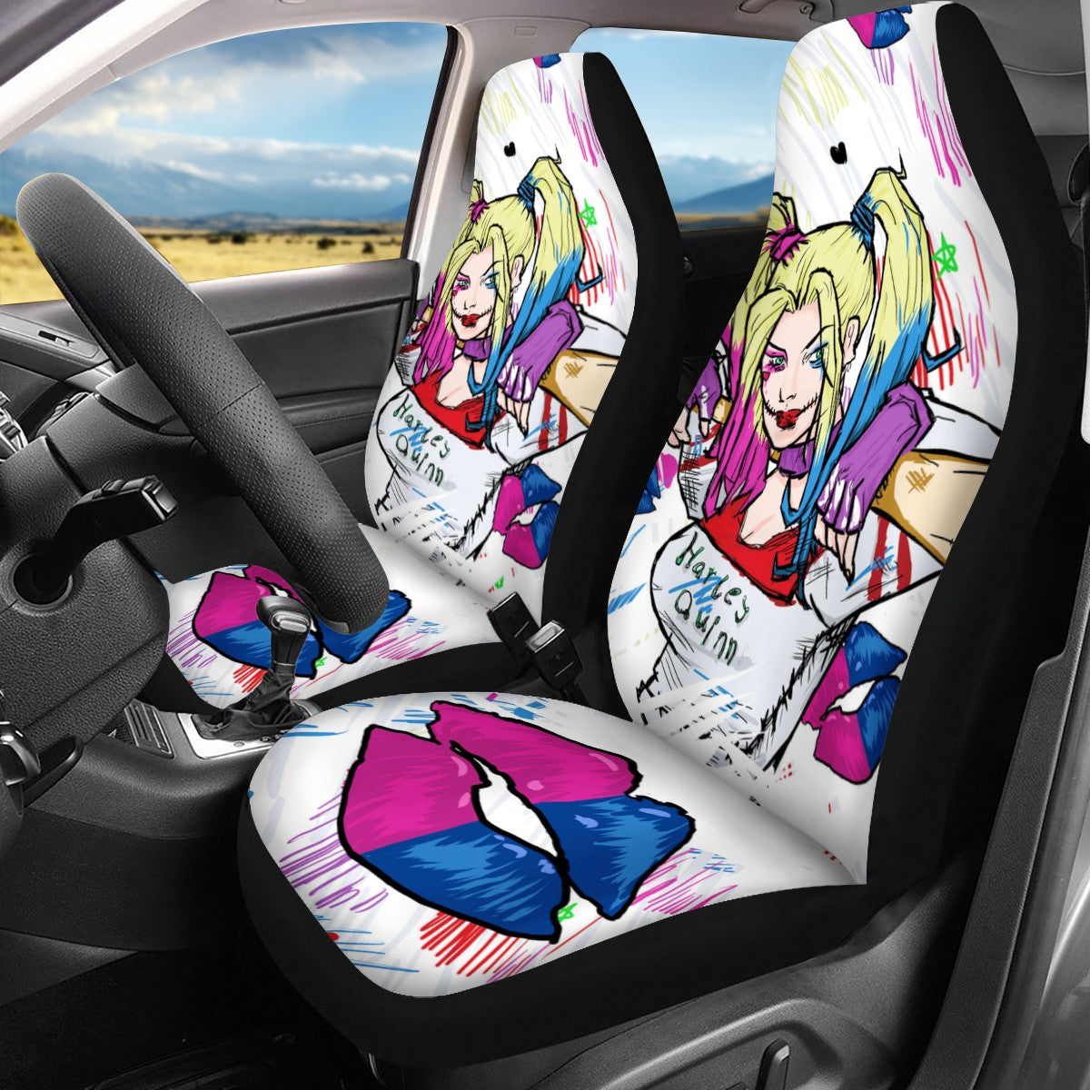 Harley Quinn Custom Car Seat Covers