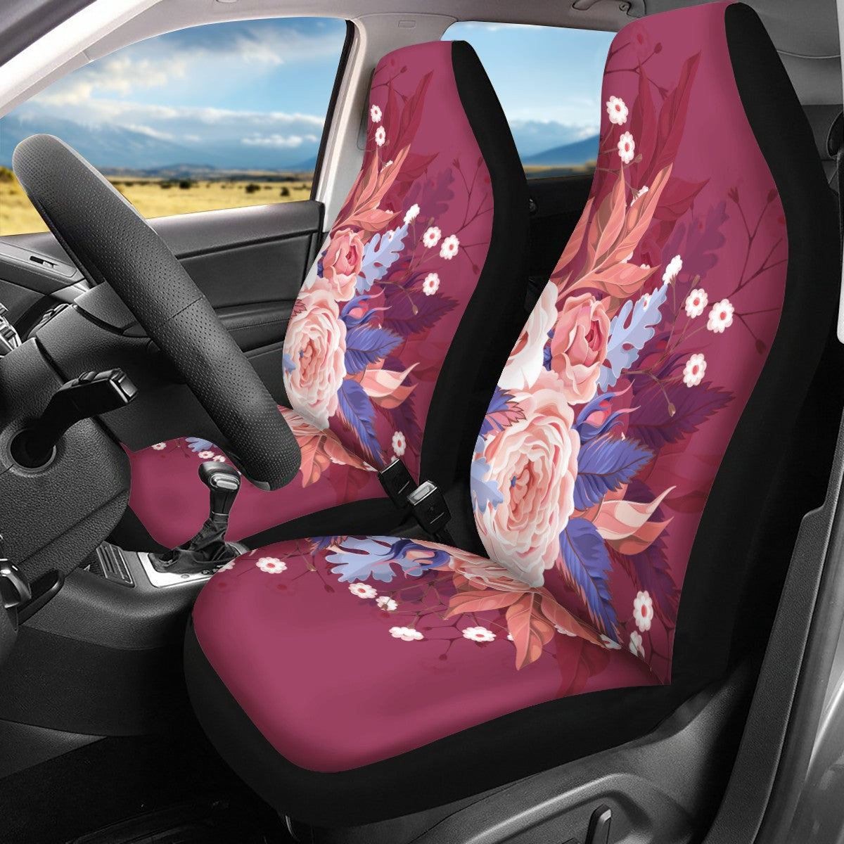 Rose and Daisy Custom Car Seat Covers