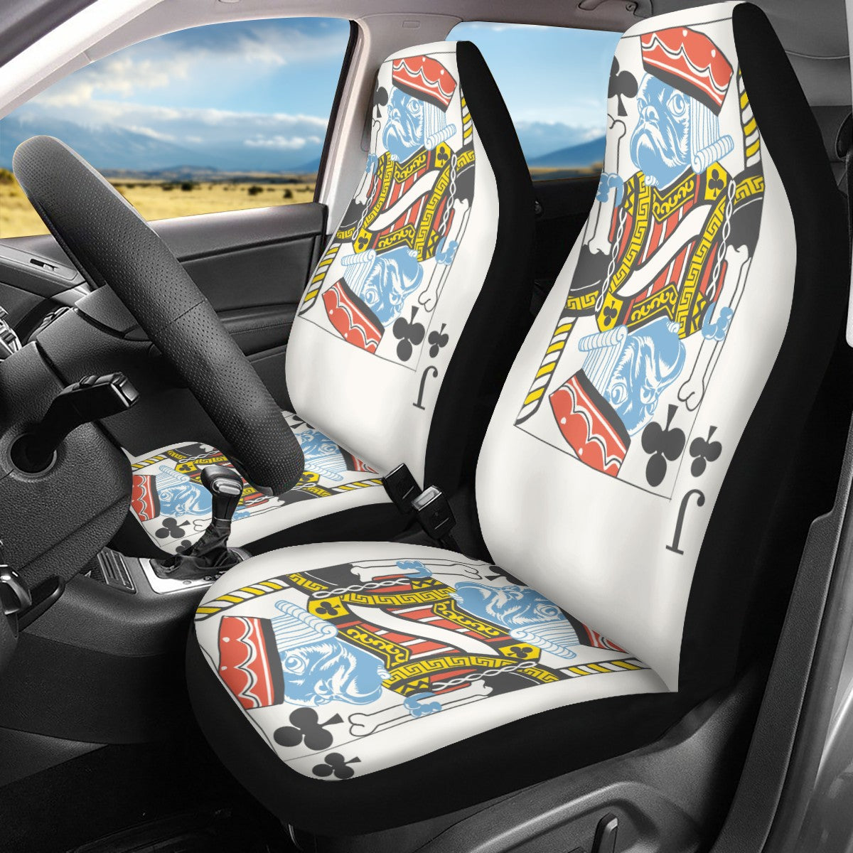 Poker Dog Custom Car Seat Covers