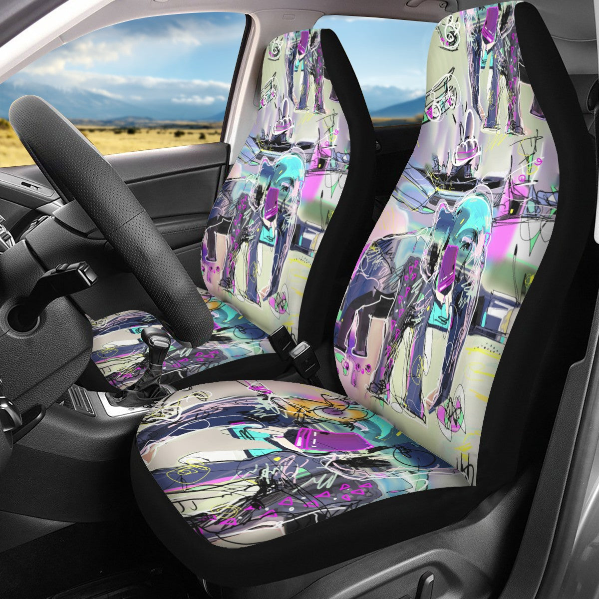 Elephant Custom Car Seat Covers