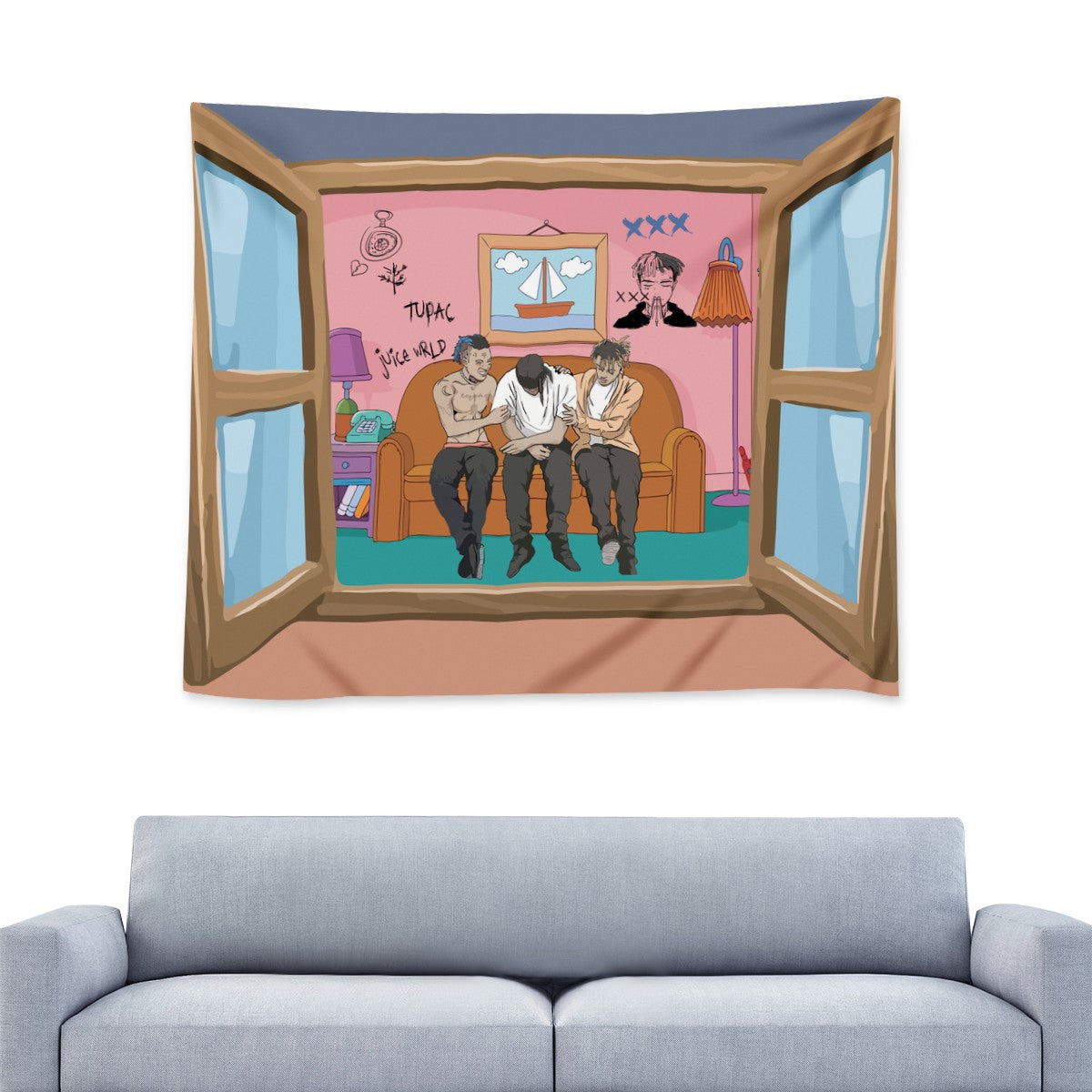 Custom Tupac Shakur&amp;XXXTentacion&amp;Juice Wrld Wall Tapestry