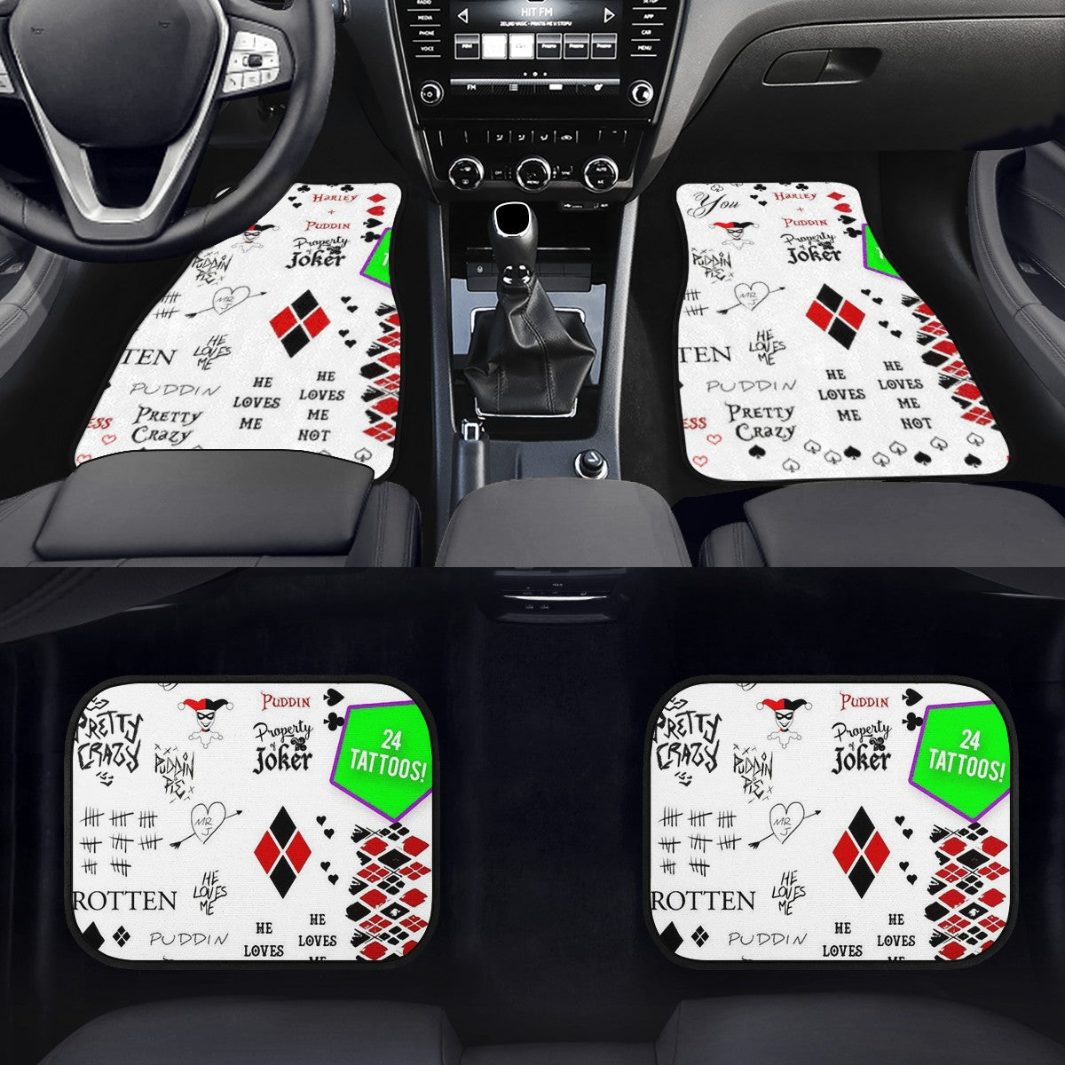 Harley Quinn Custom Car Floor Mats
