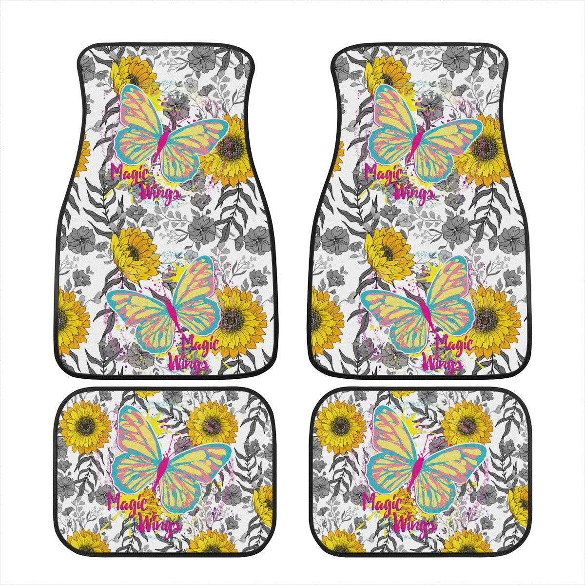 Sunflower &amp; Butterfly Car Floor Mats