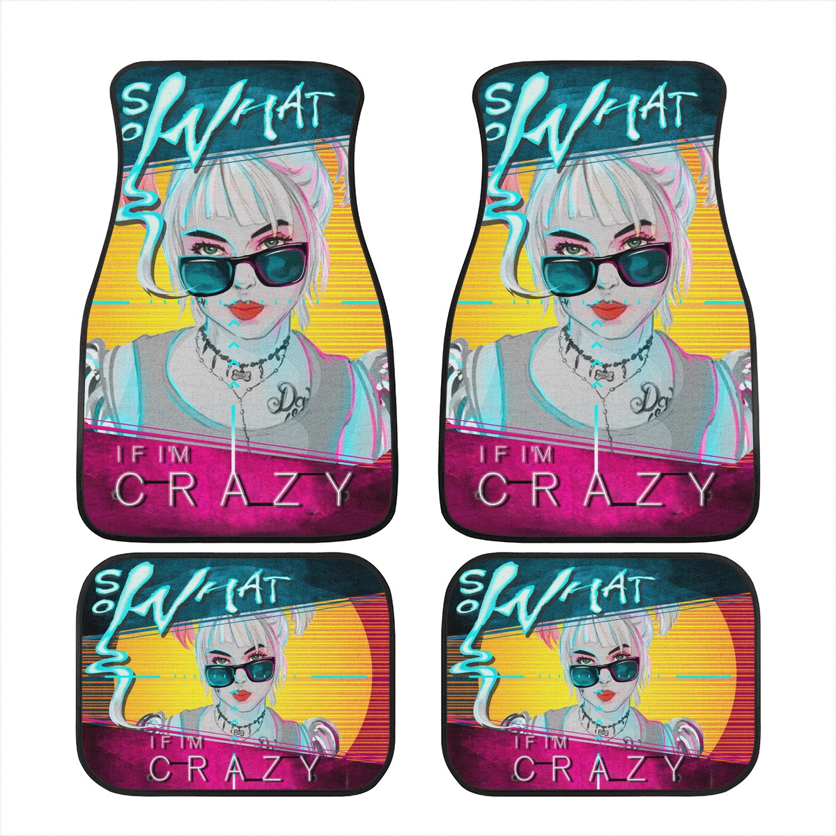 Harley Quinn Custom Car Floor Mats