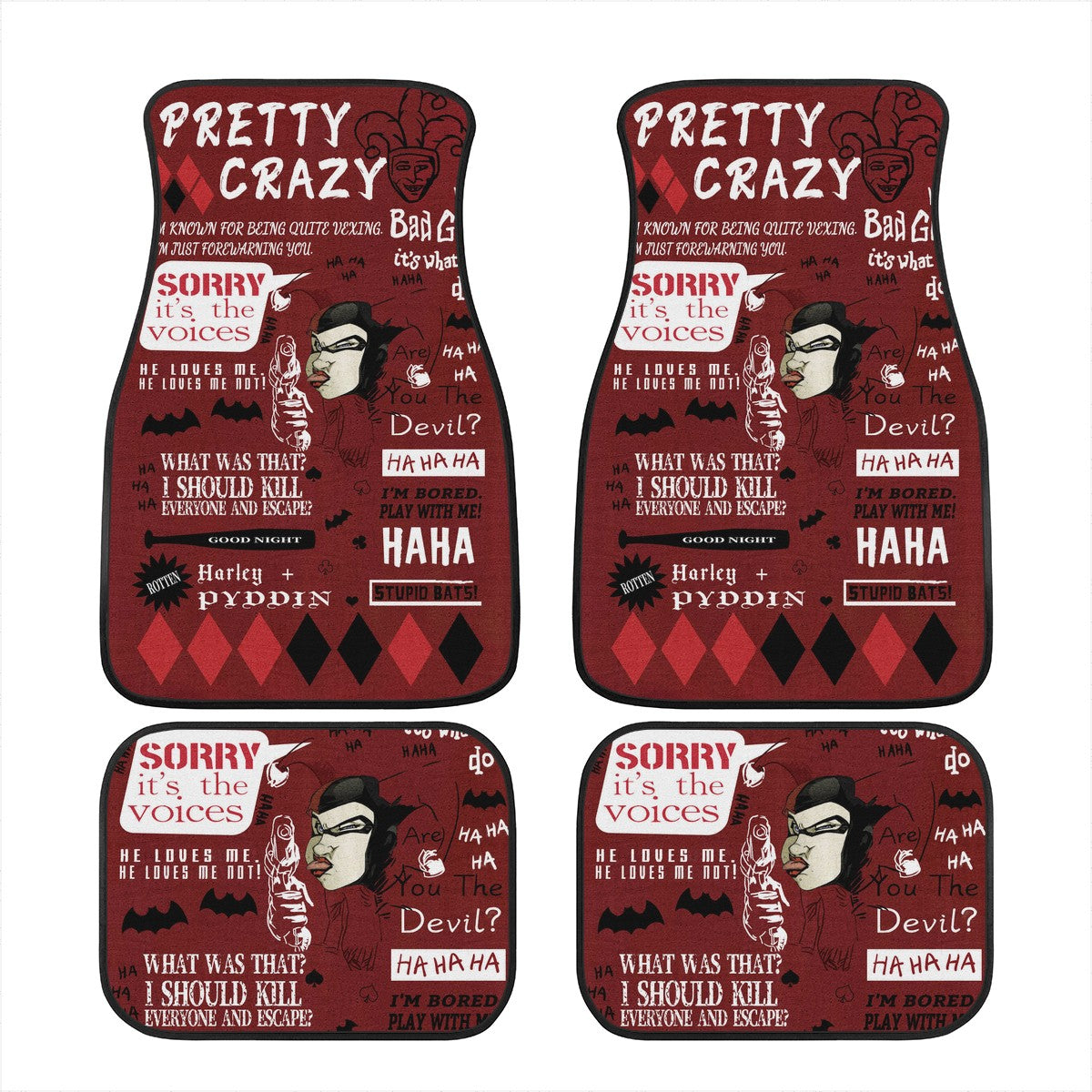Harley Quinn Custom Car Floor Mats
