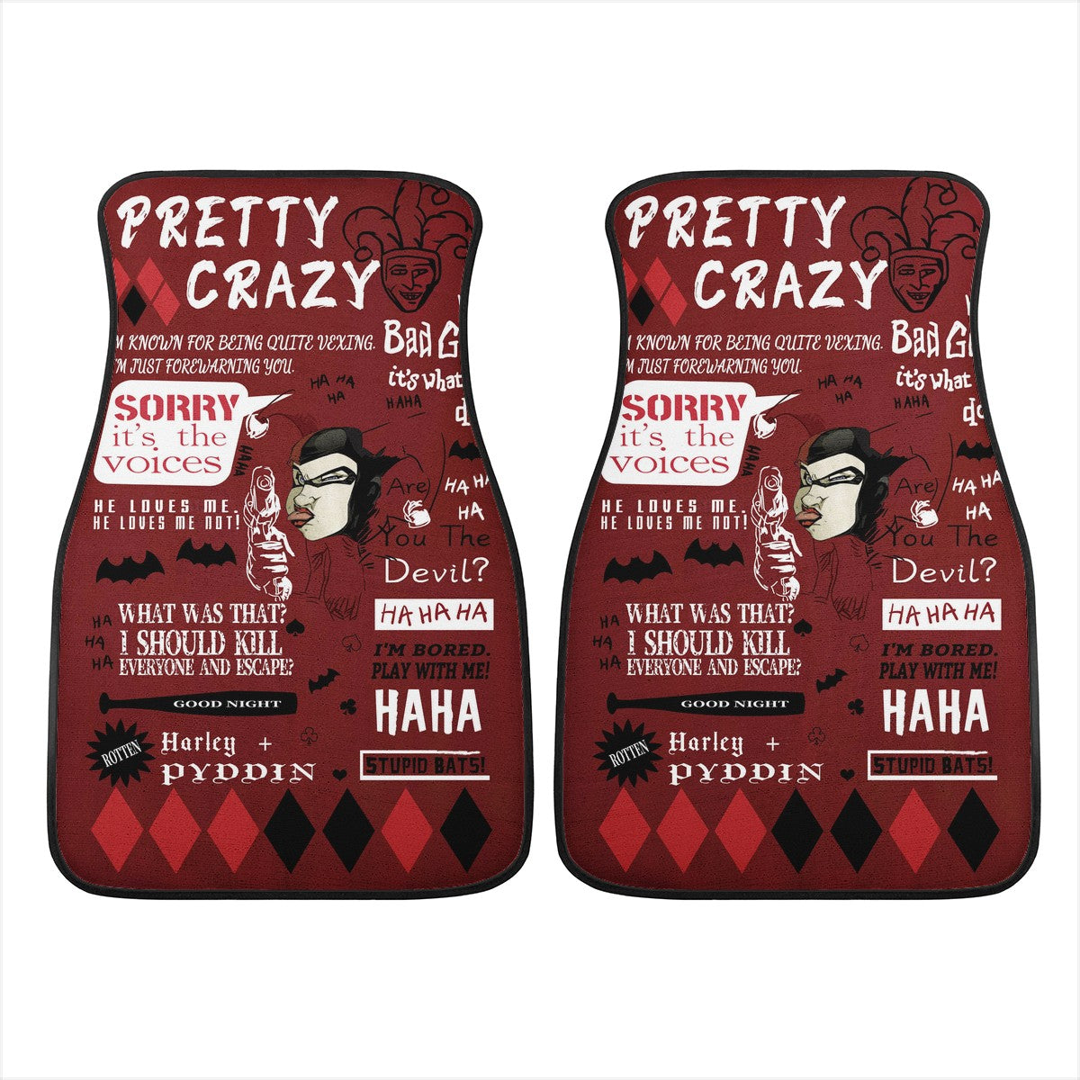 Harley Quinn Custom Car Floor Mats