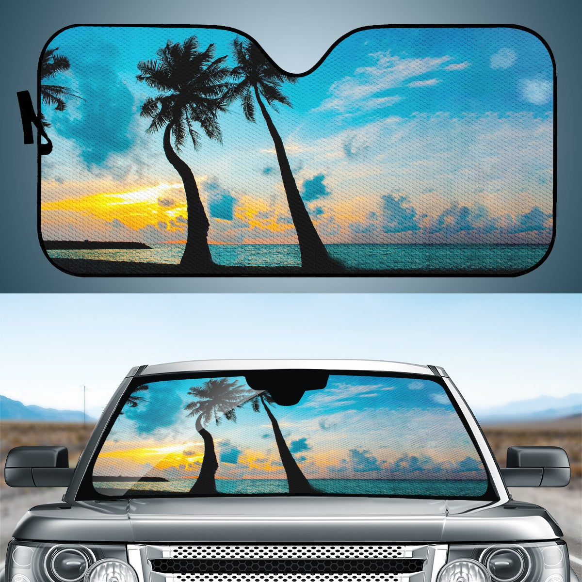 The Setting Sun & The Sea Custom Car Windshield Sun Shade