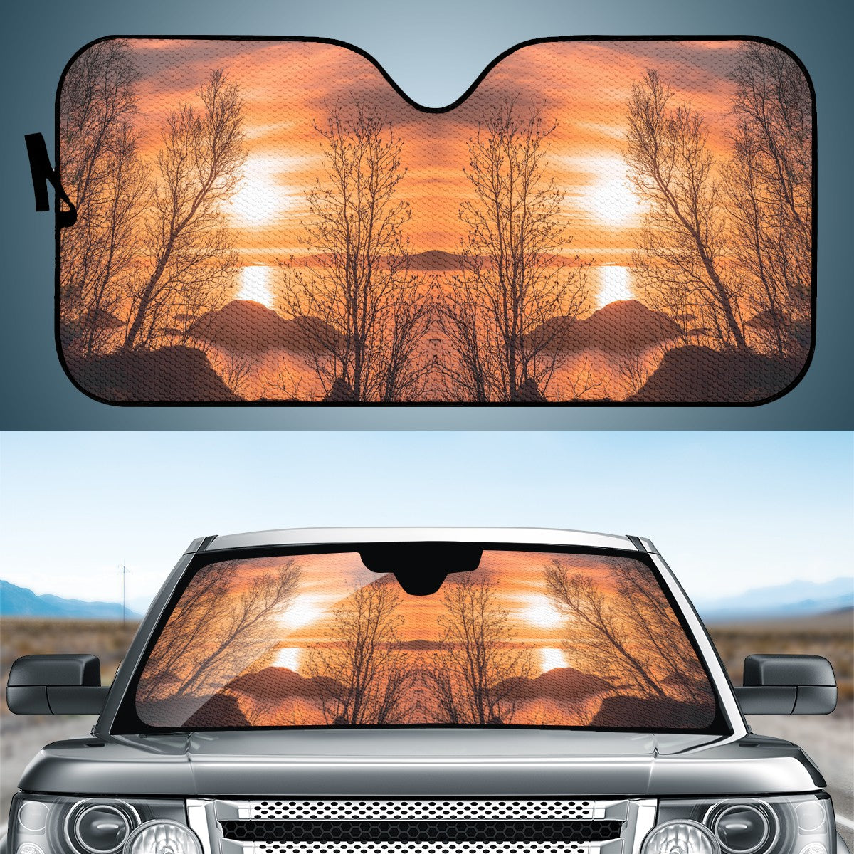 The Setting Sun & The Sea Custom Car Windshield Sun Shade