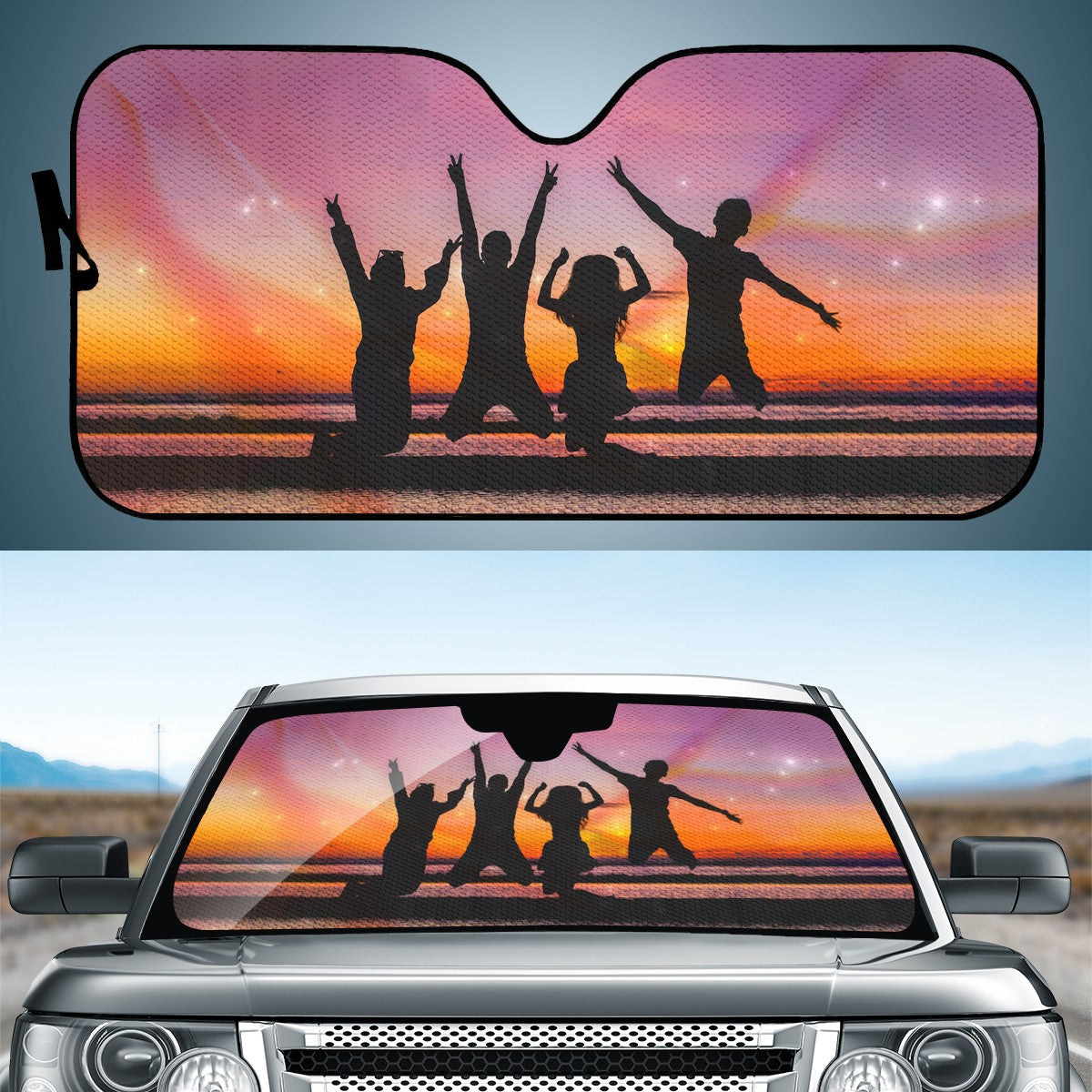 The Setting Sun & The Sea Custom Car Windshield Sun Shade