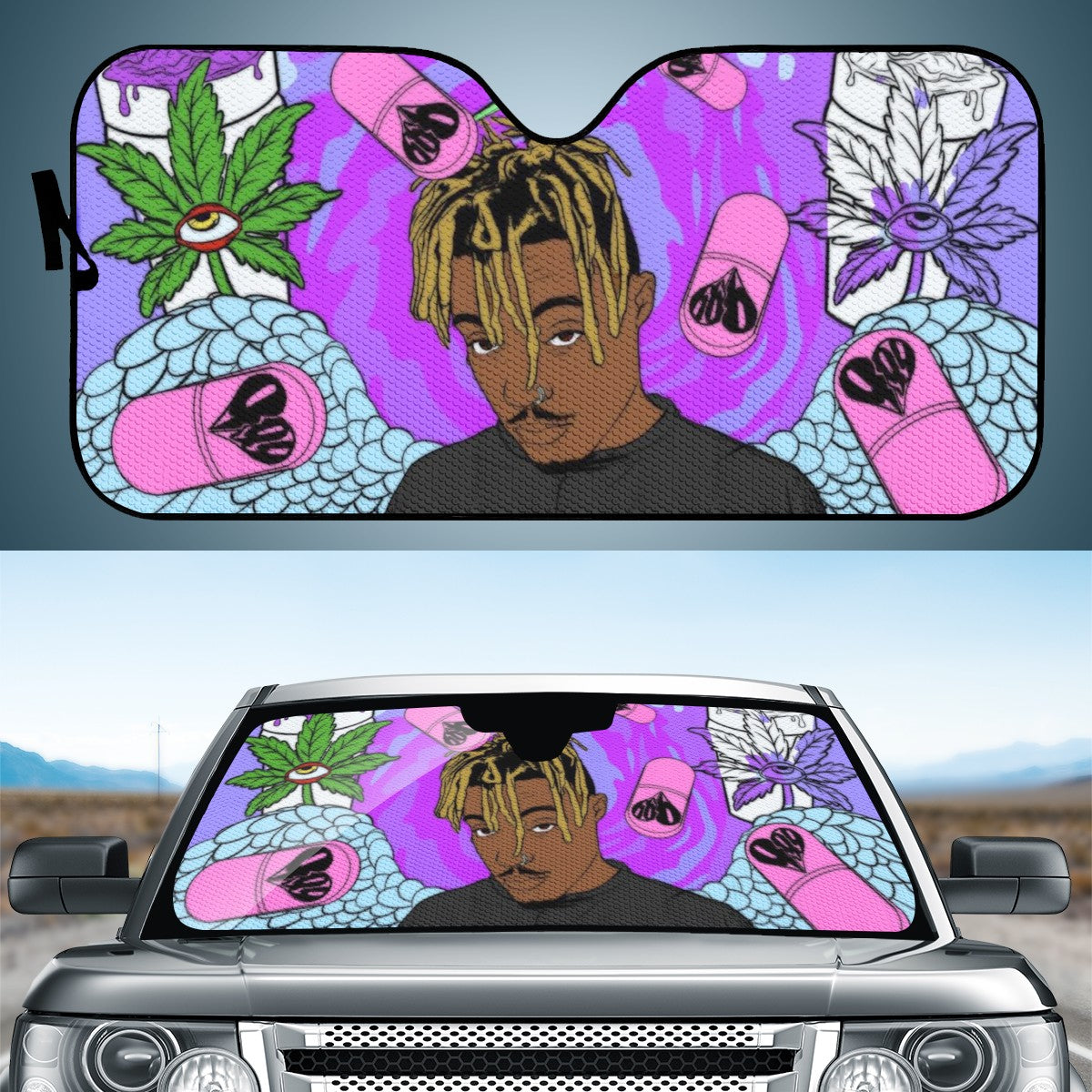 Juice Wrld Custom Car Windshield Sun Shade
