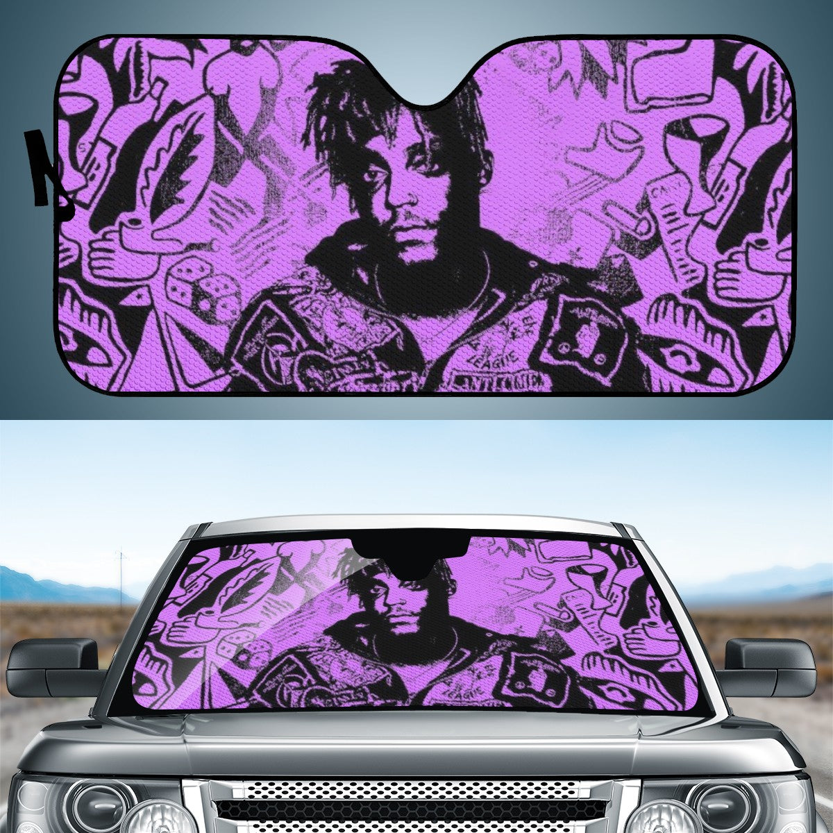 Juice Wrld Custom Car Windshield Sun Shade